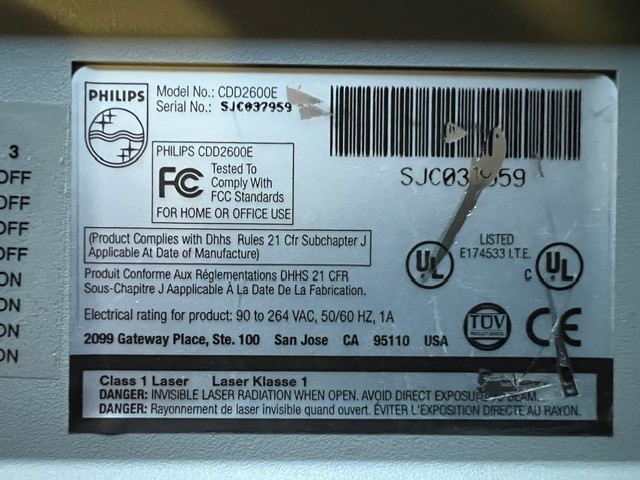 Vintage Philips CDD2600E External CD-R Drive. Rare.