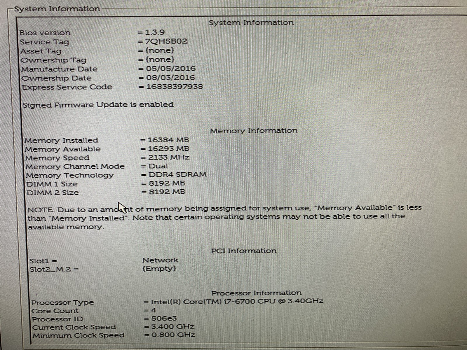 Dell OptiPlex 7440 AIO 23″ Core i7-6700 3.4GHz 16GB RAM 500GB HDD NO OS Good