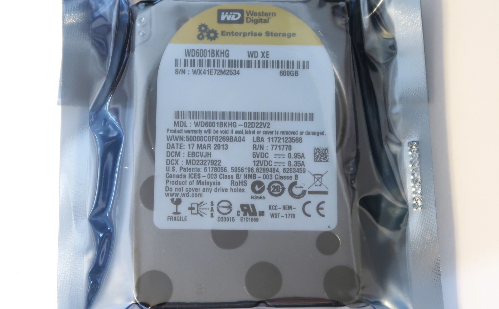 Western Digital WD6001BKHG-02D22V2 XE 600gb 6Gb/s 10000 rpm 2.5″ SAS HDD