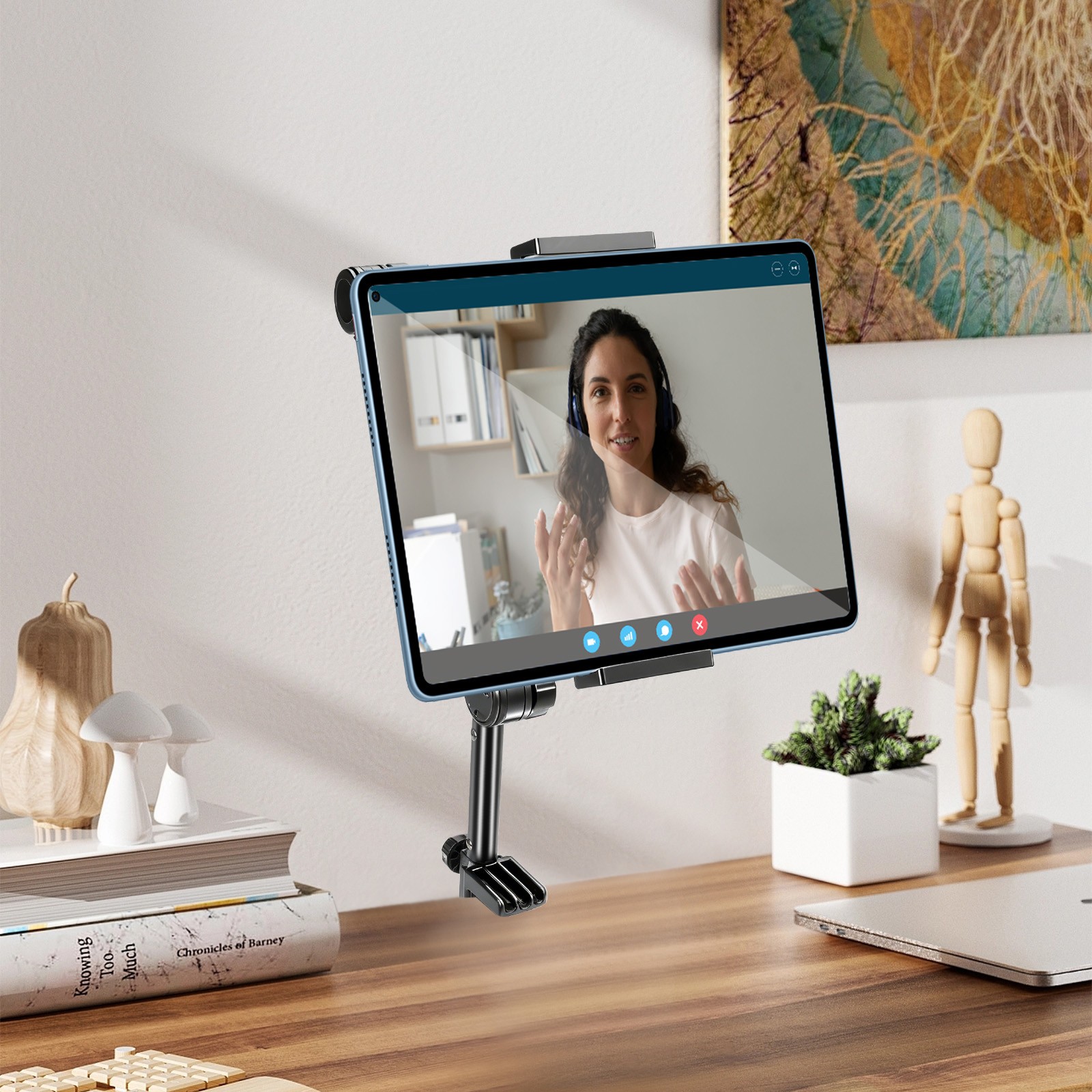 Long Arm Tablet Phone Holder Mount for Bed Desk 360° Adjustable for 4-13″ iPad
