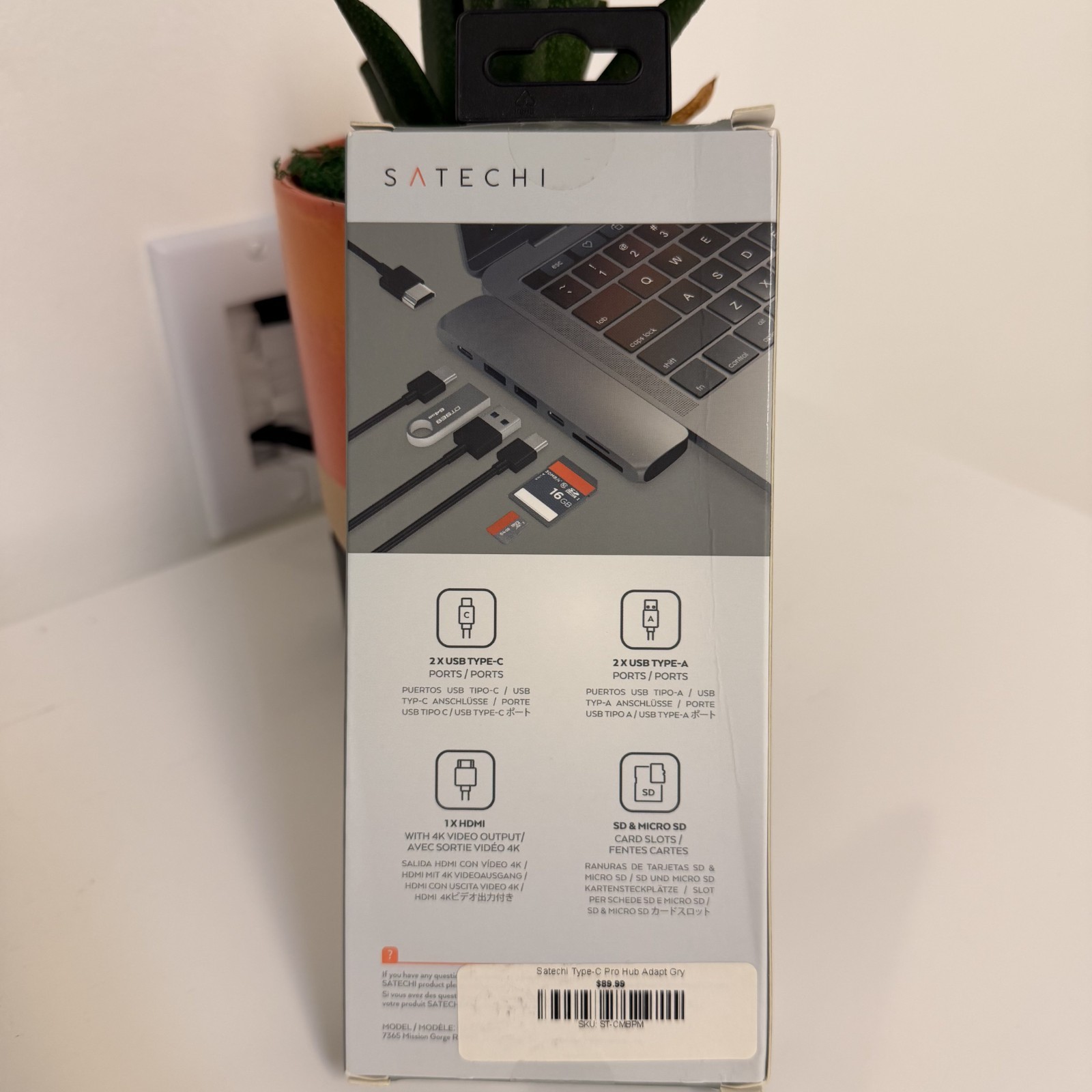 New Satechi Aluminum Type-C Pro Hub Adapter ST-CMBPM Space Grey