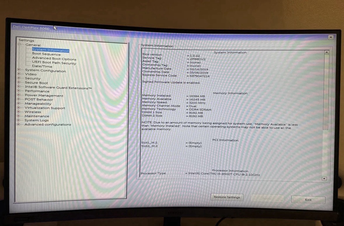 Dell OptiPlex 5060 Micro Desktop Intel i5-8500T 2.10GHz 16GB RAM 256GB Win11