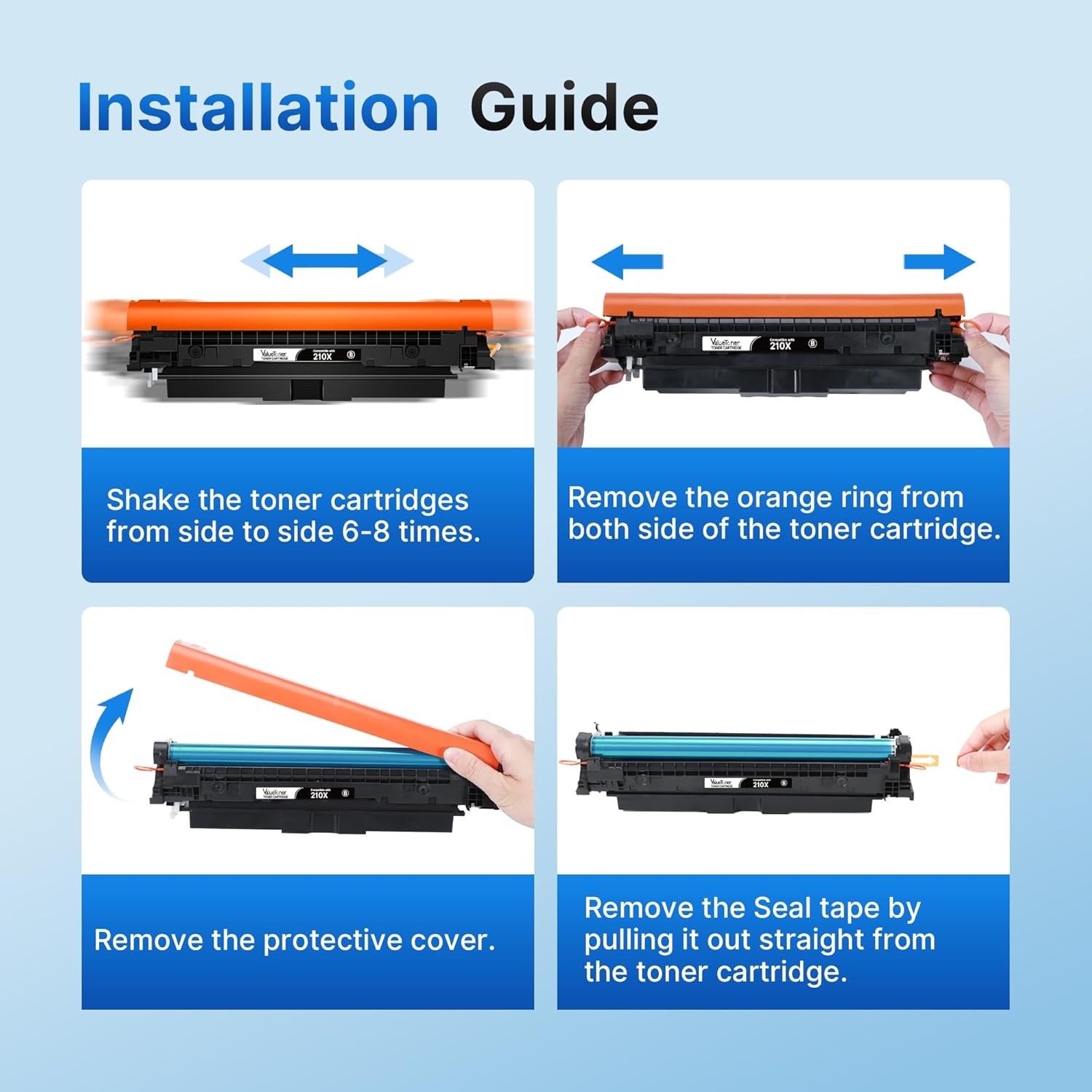 4PK Replace For HP 210X High-Yield Toner for Laserjet Pro 4201dn MFP 4301dw