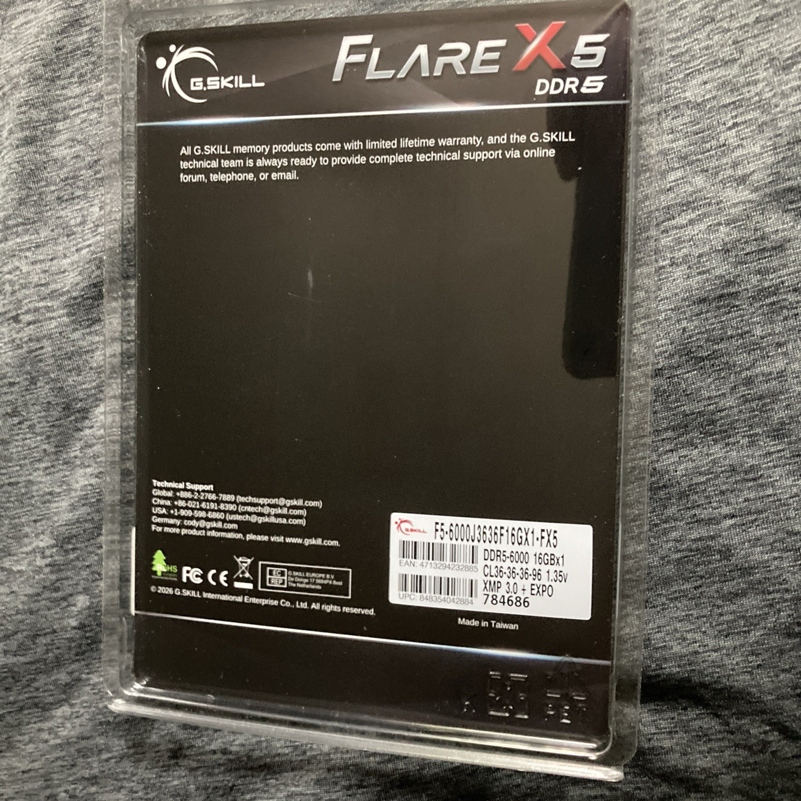 G.SKILL Flare X5 16GB (1 x 16GB) DDR5-6000 Cl36 RAM | New sealed in box