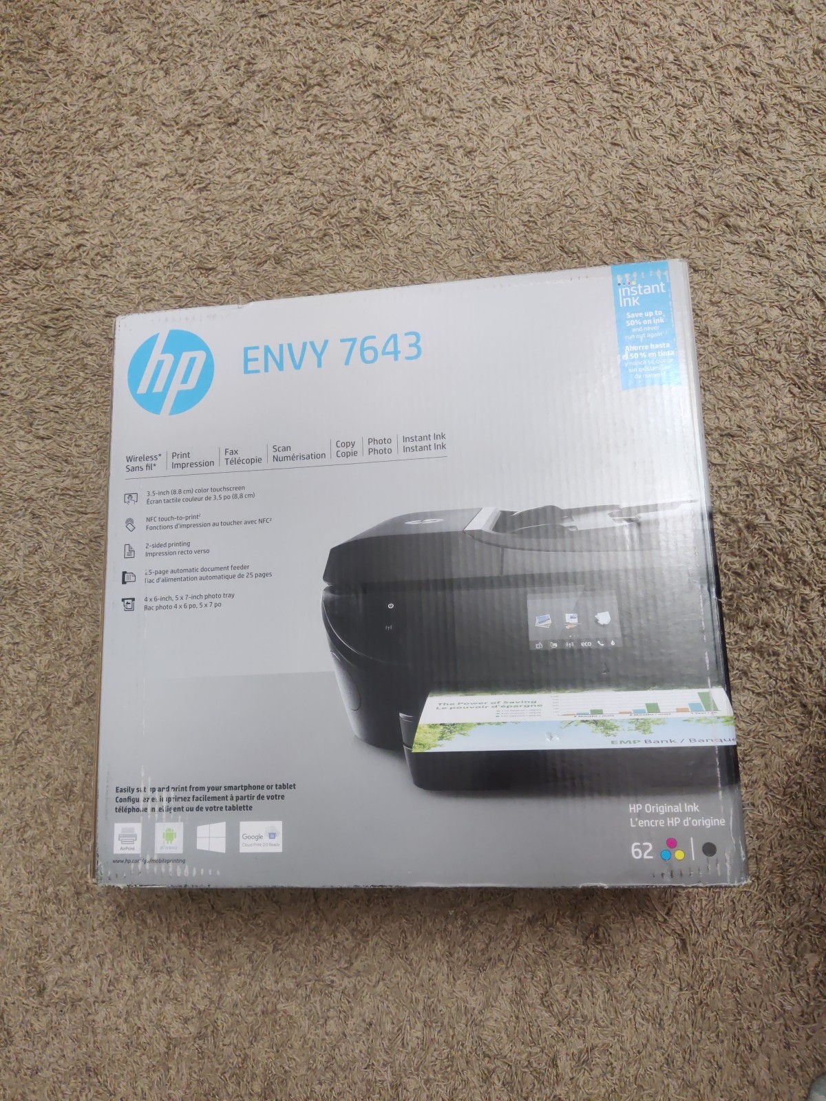 BRAND NEW HP Envy 7643 (Same With 7640, 7645) All-In-One Inkjet Photo Printer