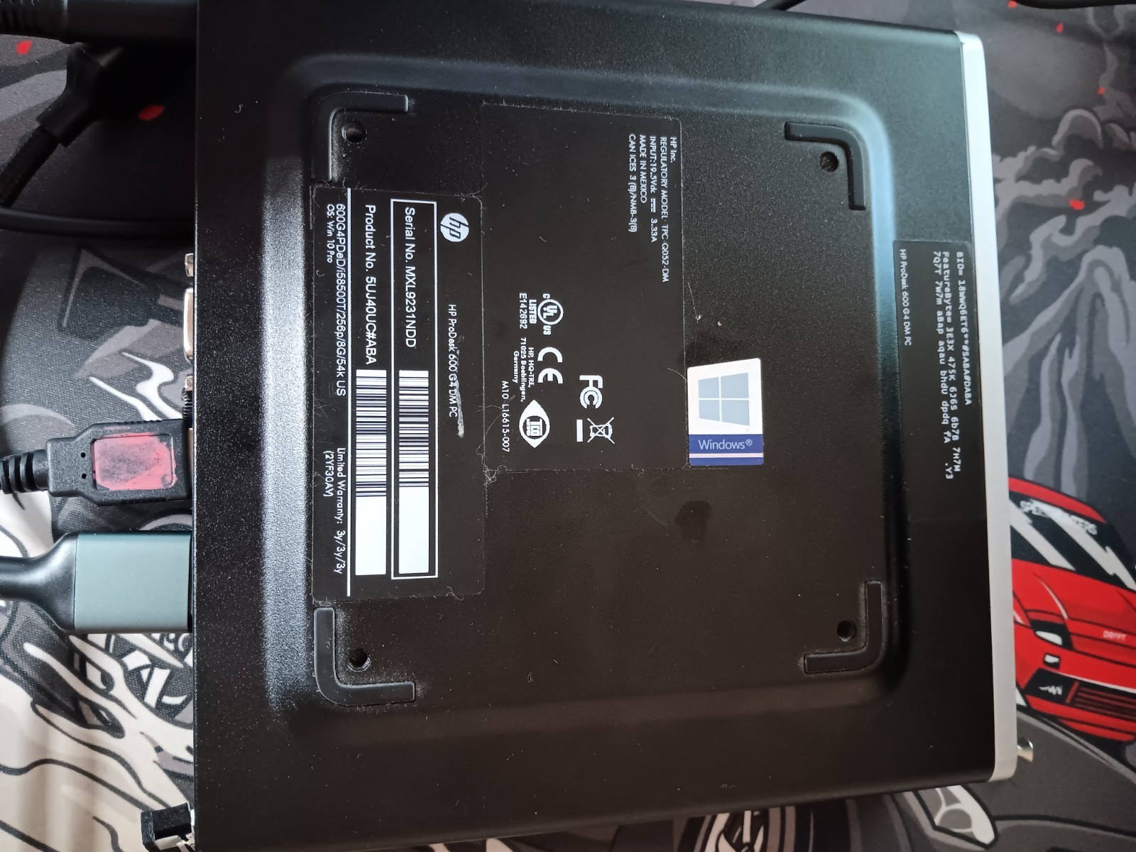 HP ProDesk 600 G4 Mini 256GB SSD i5-8500T 8GB DDR4 Power Brick Windows 11 PRO