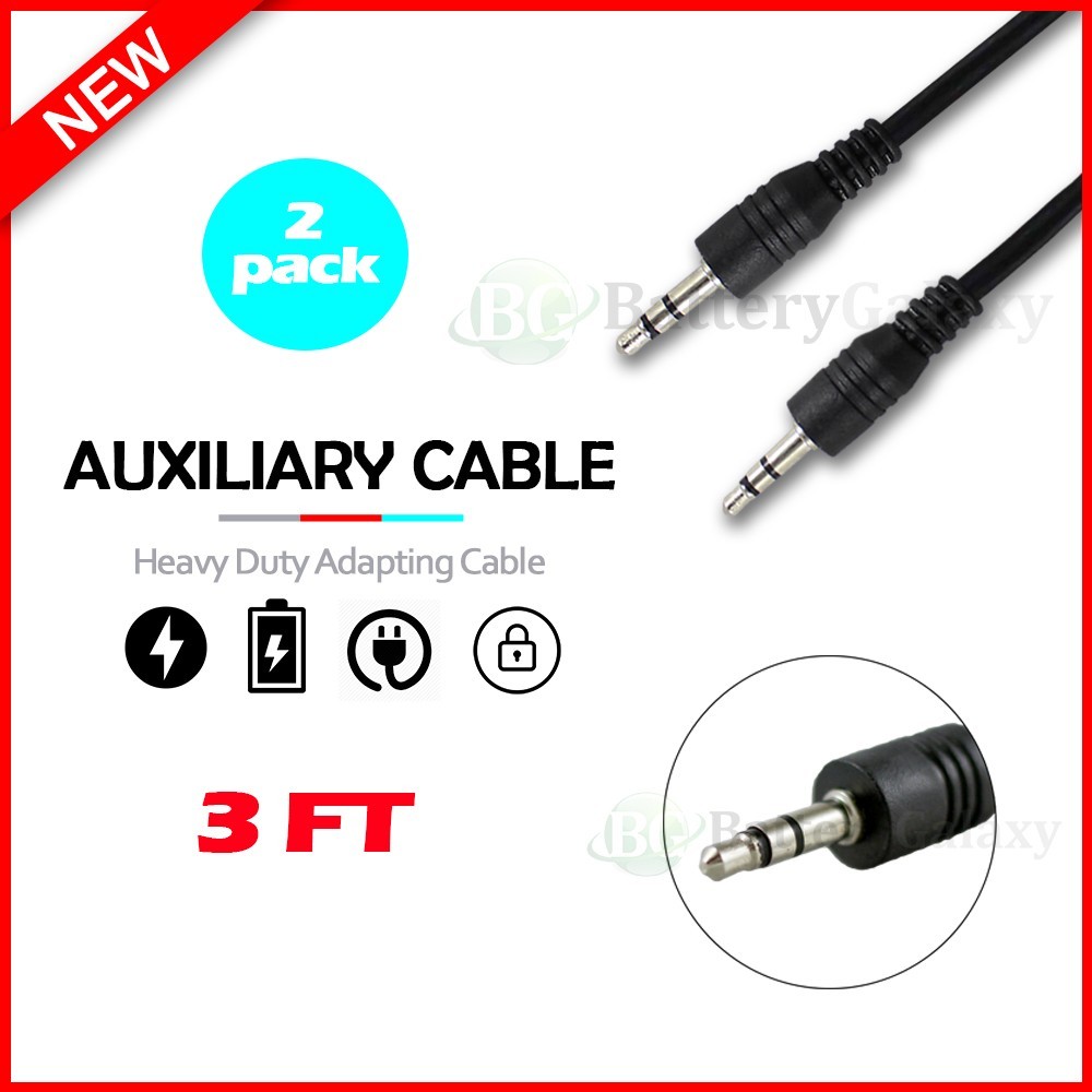 2PCS AUX Cable 3.5mm Jack Male to Male Stereo Audio Cord for PC iPod Car iPhone