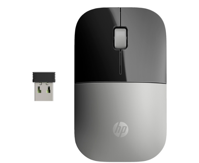 HP Z3700 Slim Wireless Computer Mouse with USB Dongle Silver