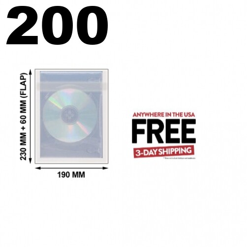 200 OPP Plastic Wrap Bag for 16 Disc DVD Case 51mm ** 1-3 DAY