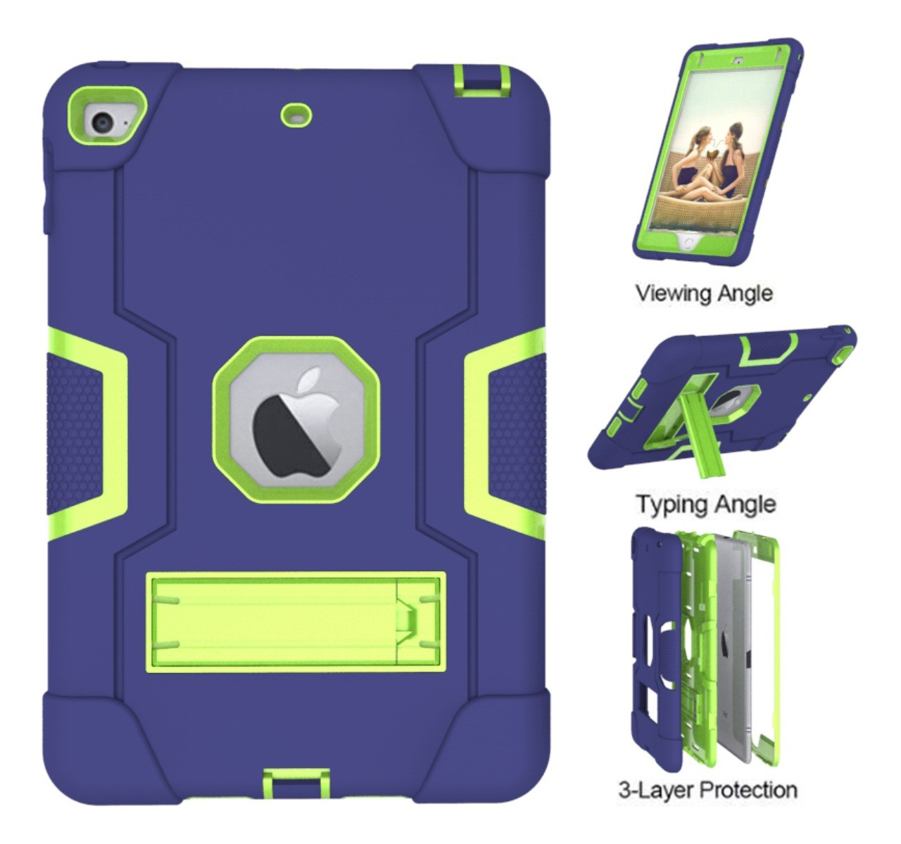 For Apple iPad Mini 1/2/3/4/5 Generation 7.9″ Heavy Duty Rugged Case Stand Cover