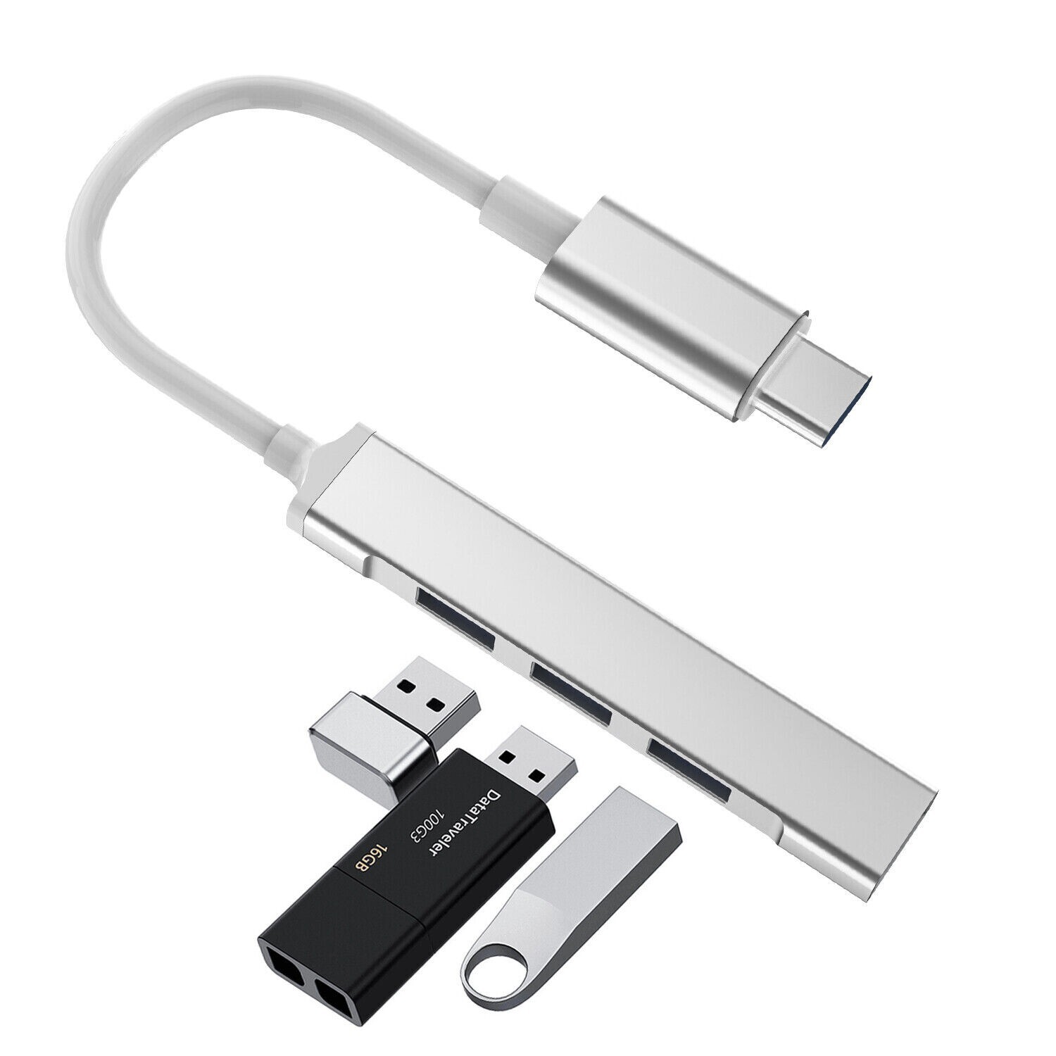 USB-C Type C to USB 3.0 4 Port Hub Splitter For PC Phone Notebook Laptop Tablet