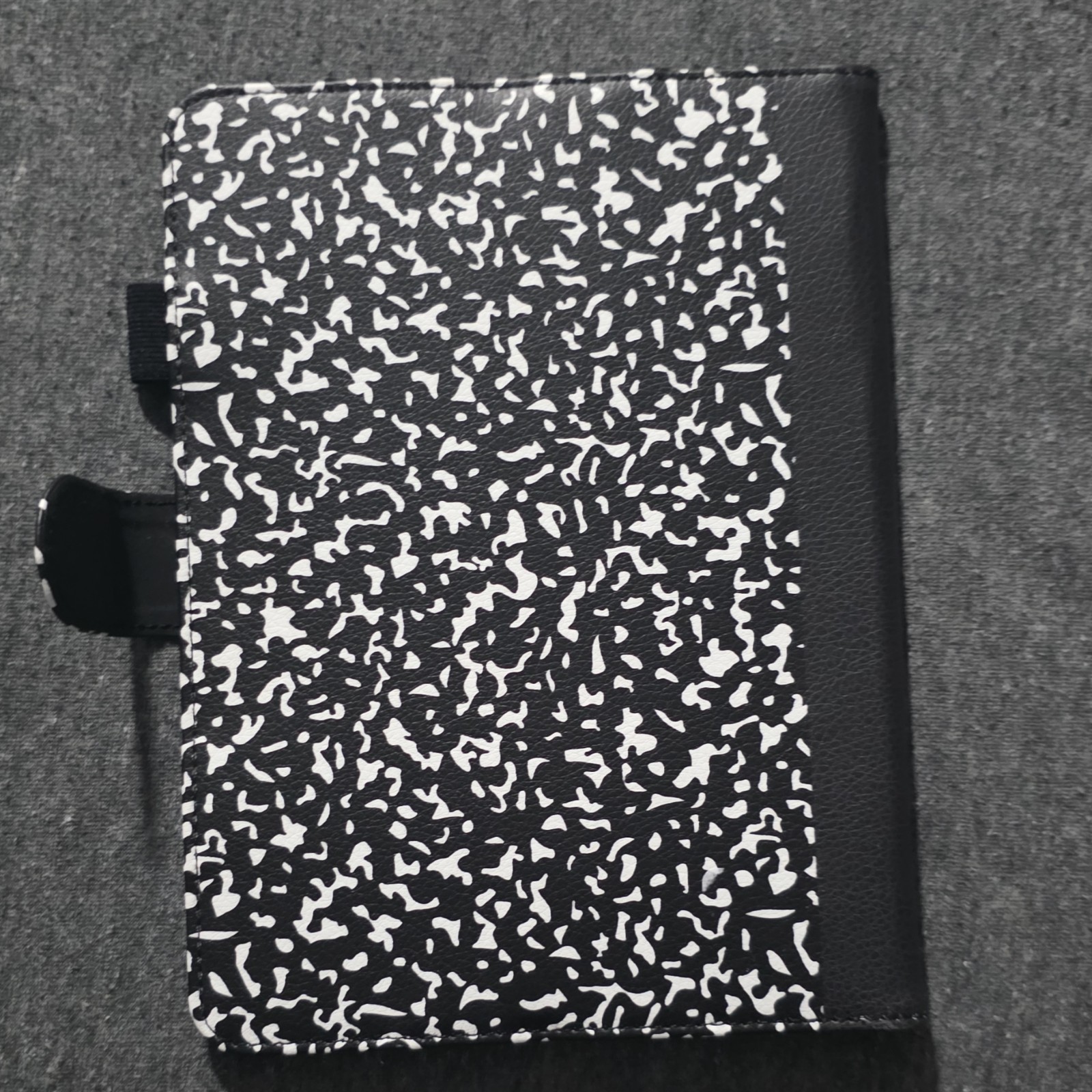 Composition Book Style Folio Case Synthetic Leather Black White ipad mini 7