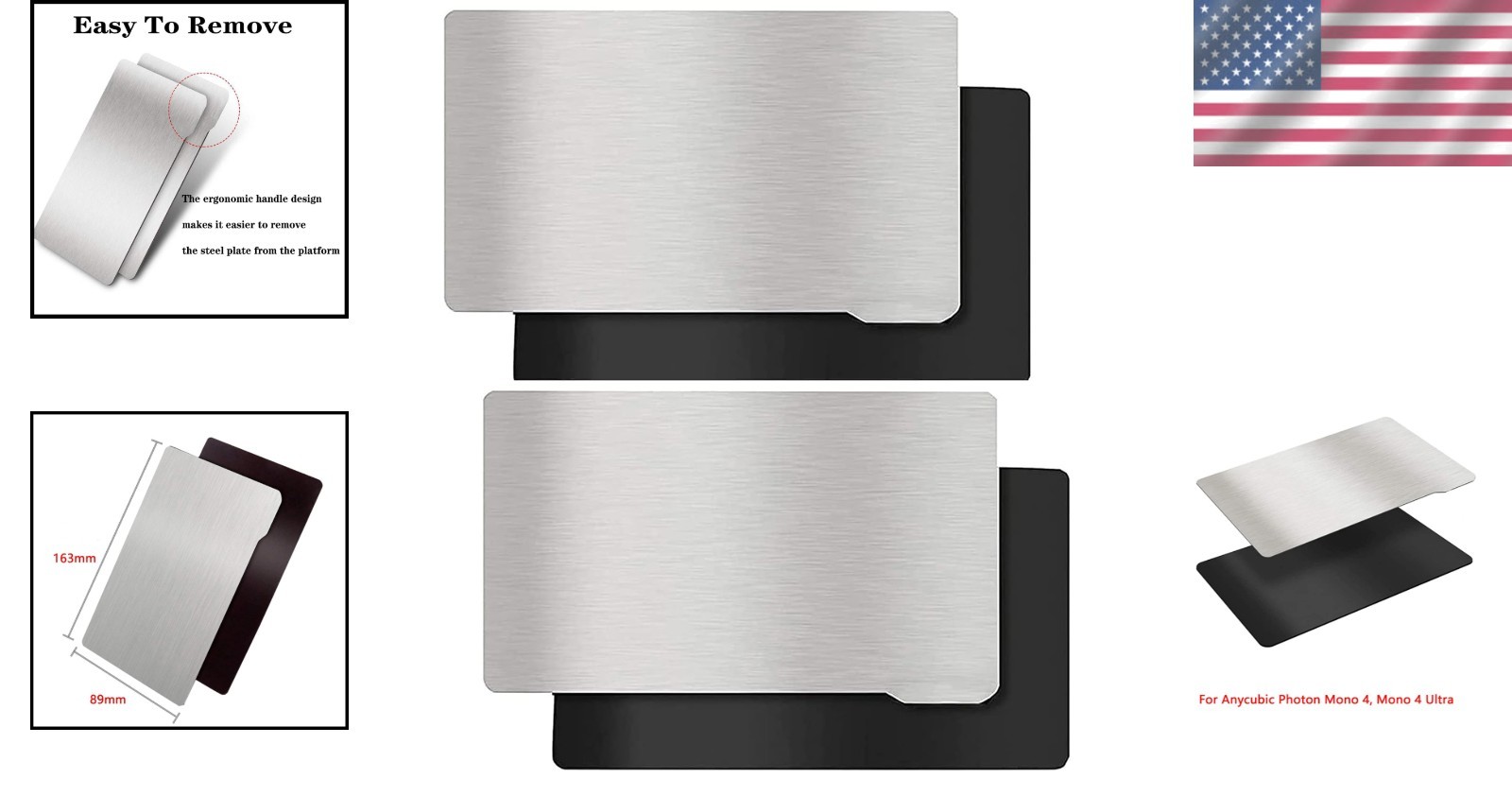 Stainless Steel Magnetic 3D Printer Build Plate for Anycubic Photon Mono Series