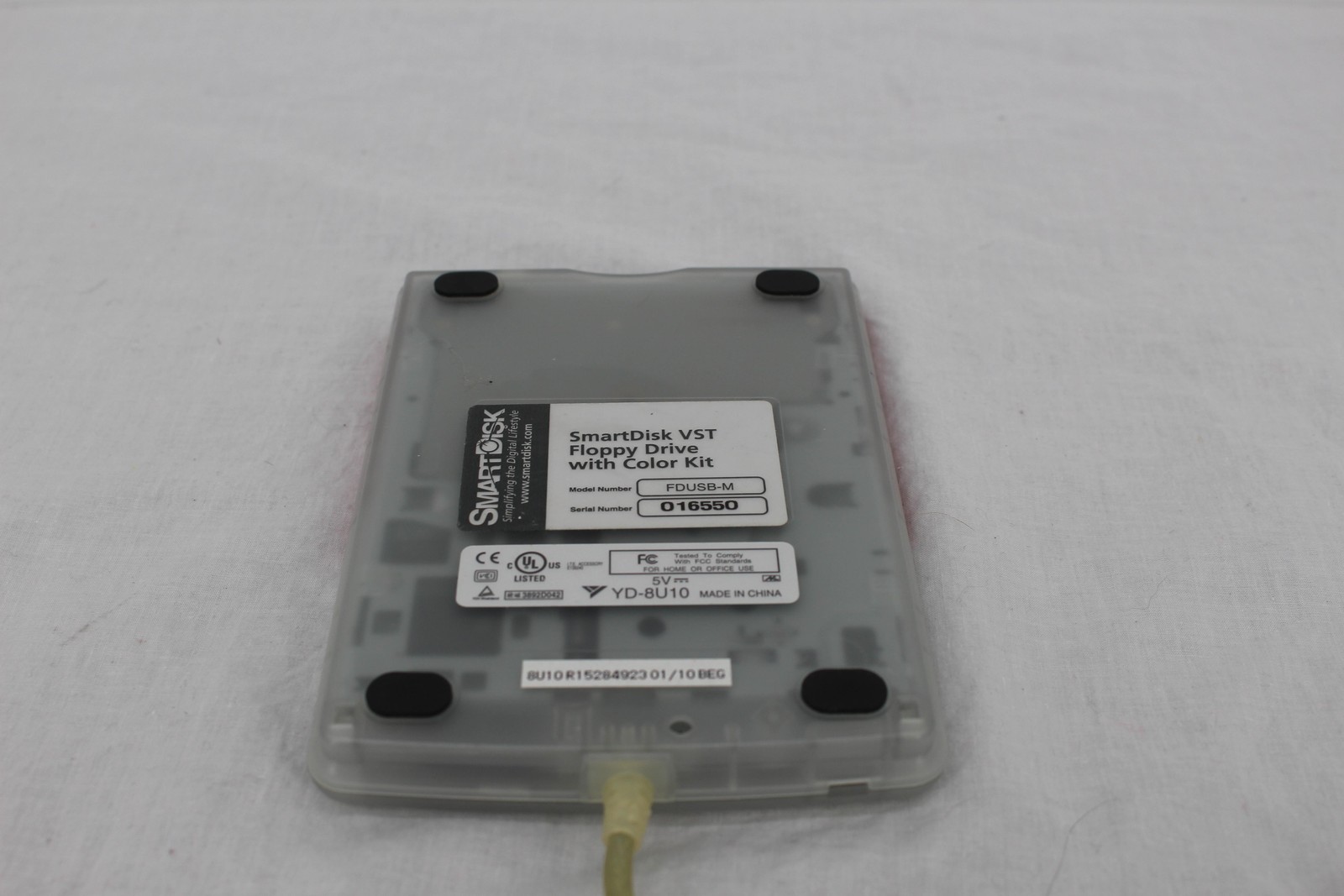 Vintage SmartDisk VST FDUSB-M USB 3.5in Floppy Drive Red Transparent YD-8U10