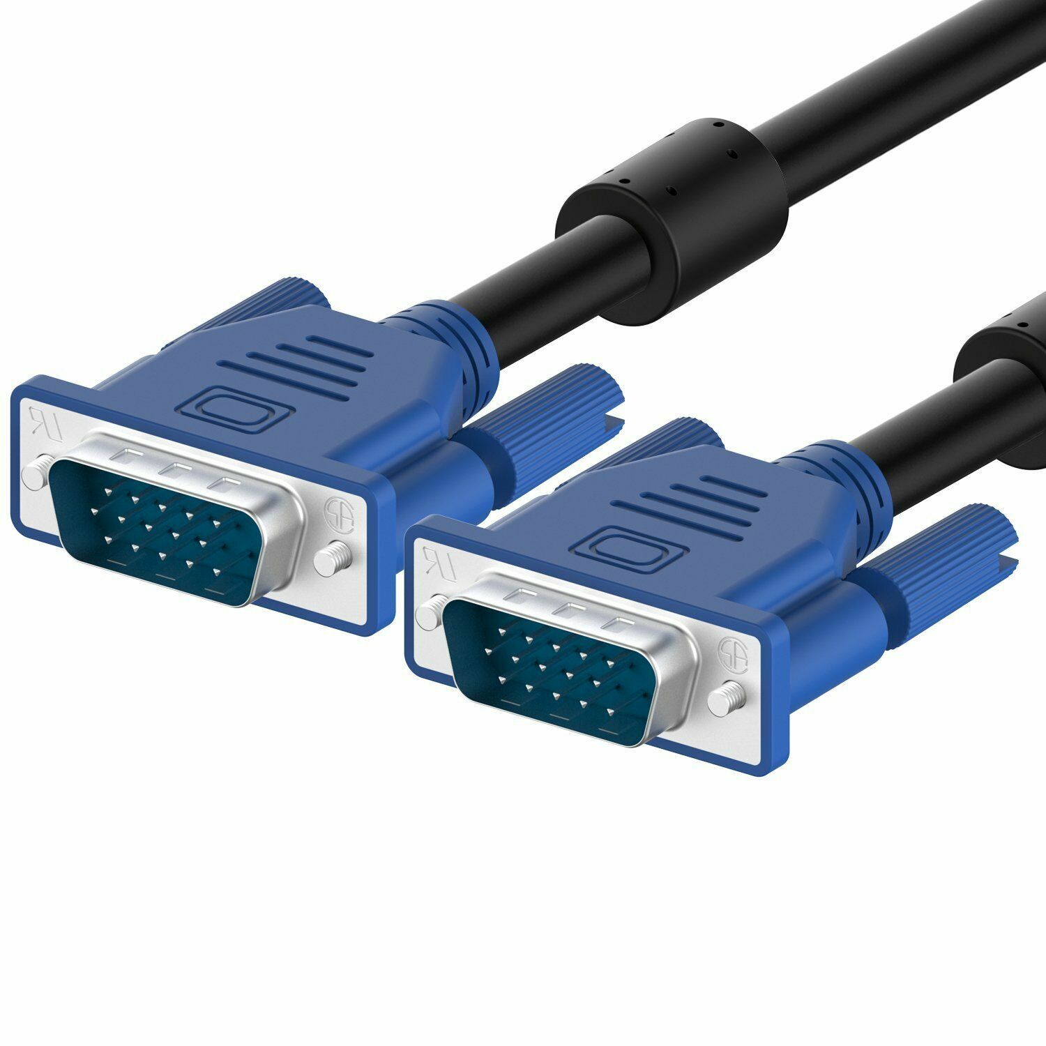 5 FT 5feet 15 PIN SVGA VGA Monitor M M Male 2 Male Cable BLUE CORD FOR PC TV USA