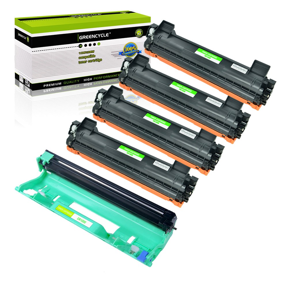 4 TN1000 Toner & 1 DR1000 Drum Fits for Brother HL-1110 HL-1110R MFC-1810 1810R