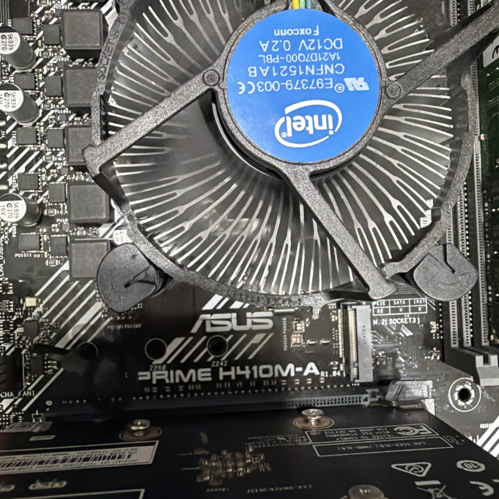 ASUS PRIME H410M-A with Intel Core I5-10400 w/ IO video card & 8Gig Ram. No HDD
