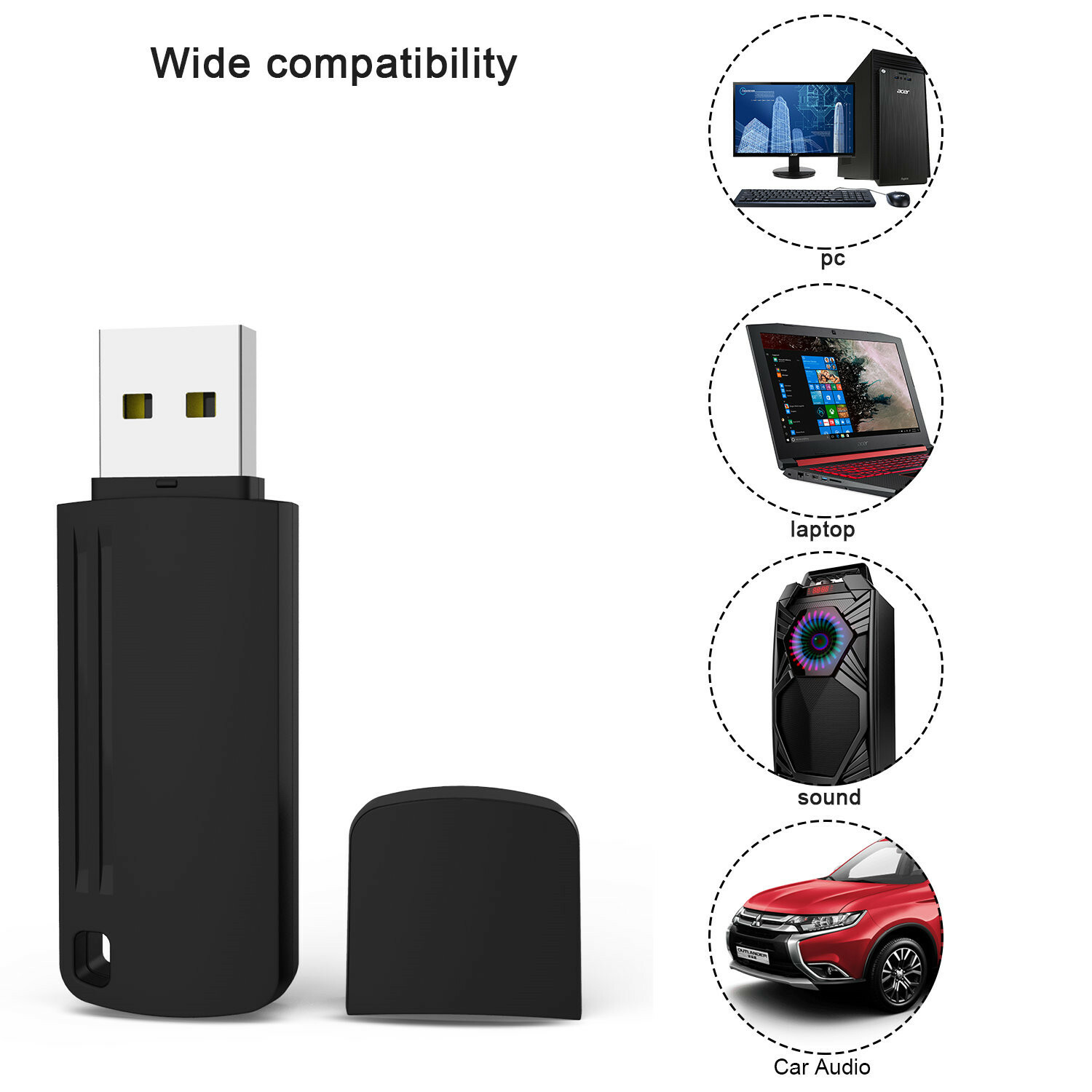 Wholesale 1/10/100pcs USB 2.0 32GB Flash Drives Memory Sticks Thumb Drives Black