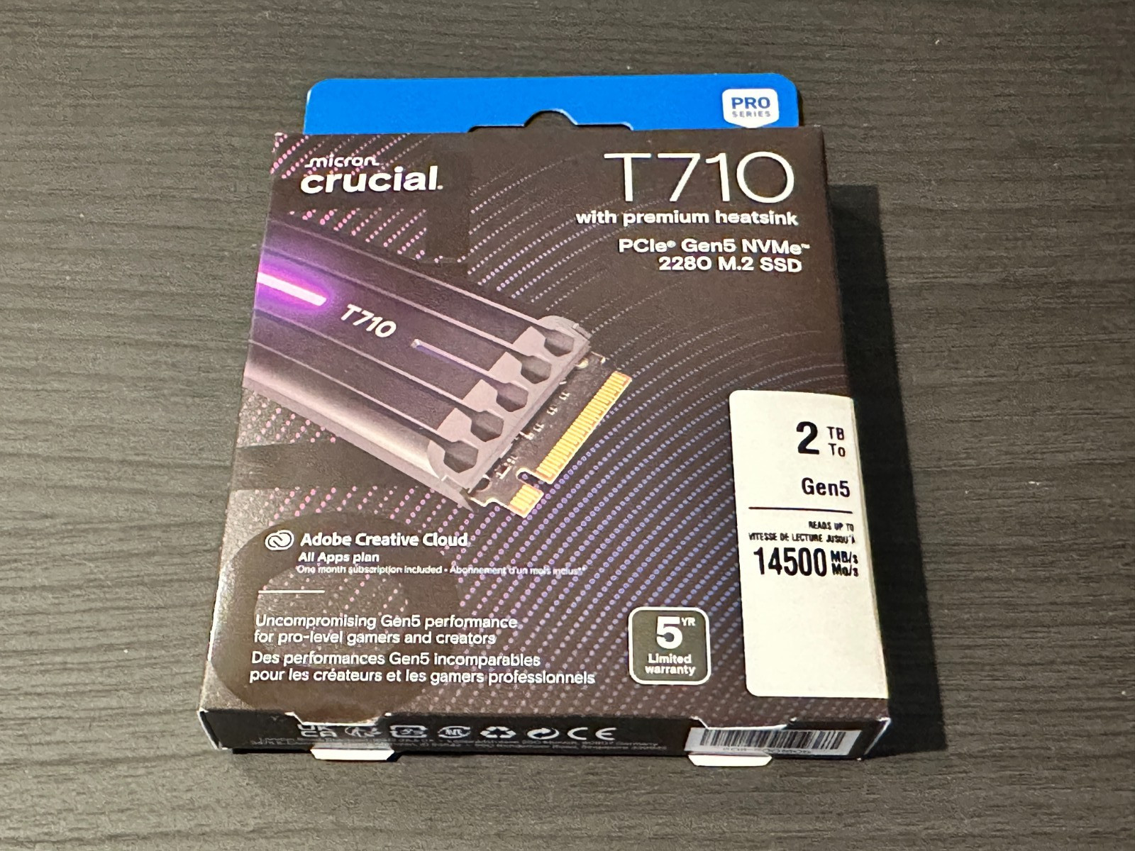 New Crucial T710 2TB Internal SSD PCIe Gen 5 x4 NVMe M.2