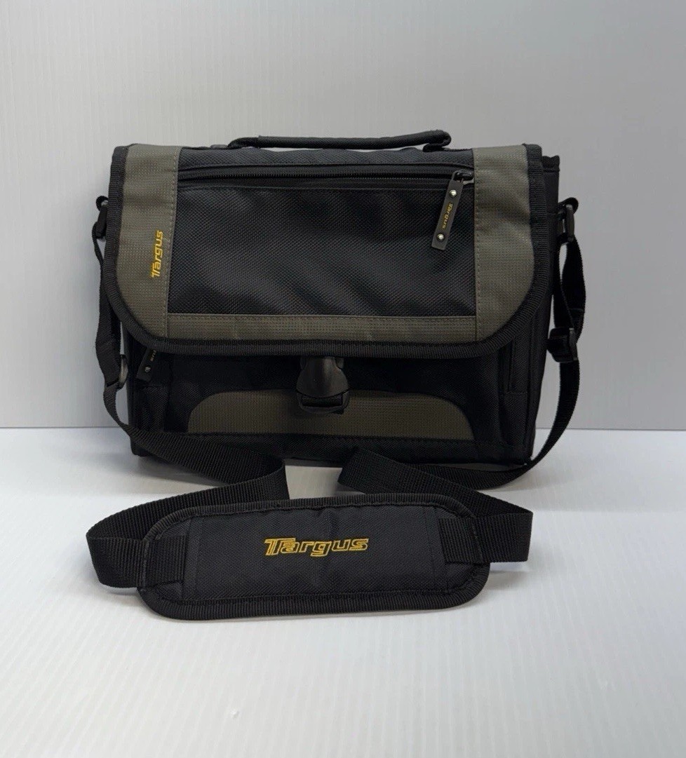 TARGUS Messenger Bag City Gear Mini for Most Tablets – Black/Gray W Pouch Multi