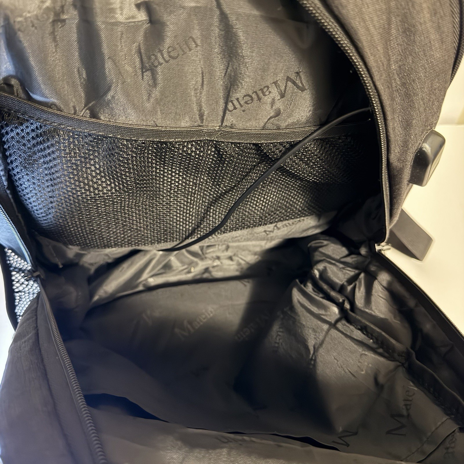Matein Black Laptop Backpack Bag, Padded Straps, Travel Pack