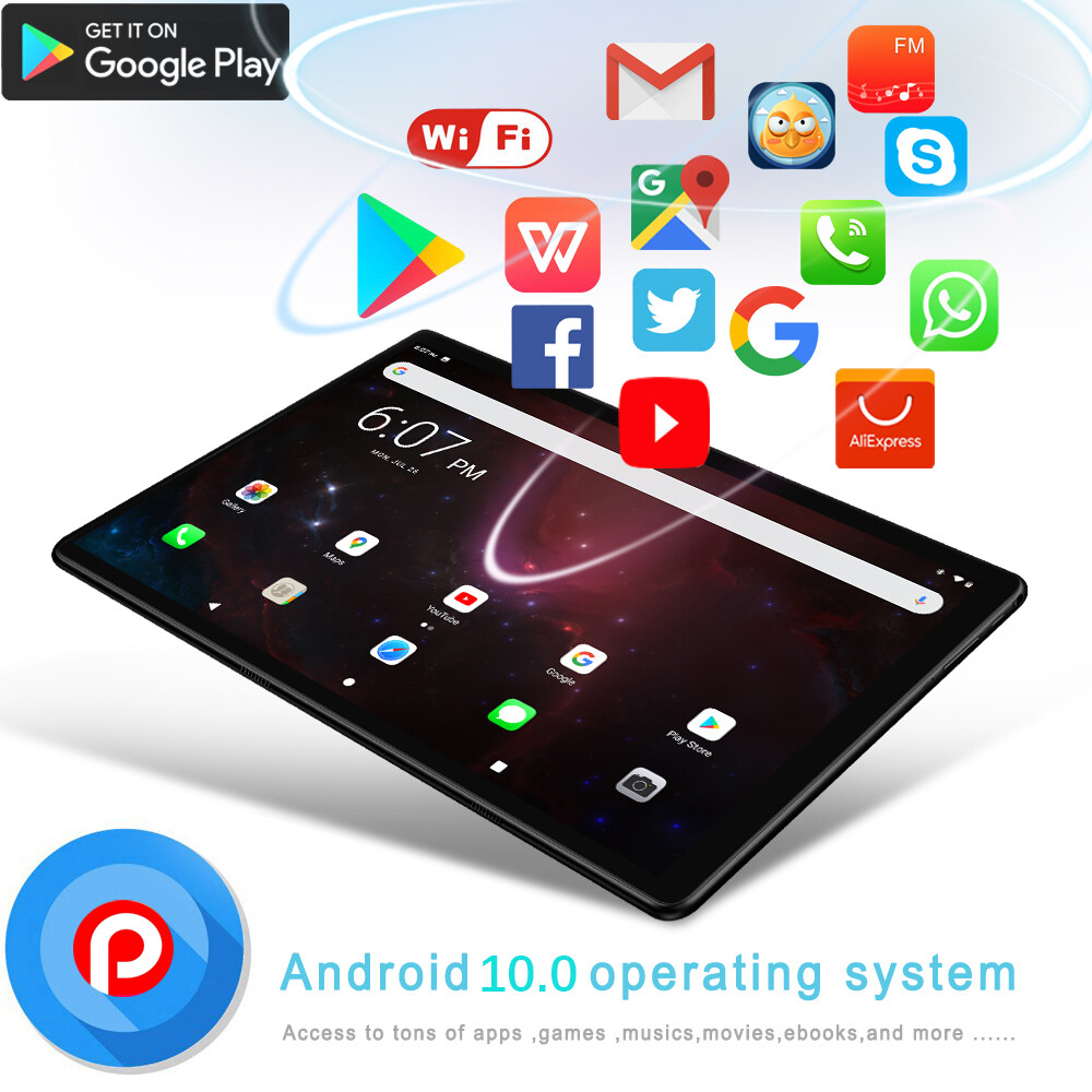 4G LTE Android 10 10.1” Tablets Deca Core 1920*1200 IPS 8GB RAM 256GB ROM GPS