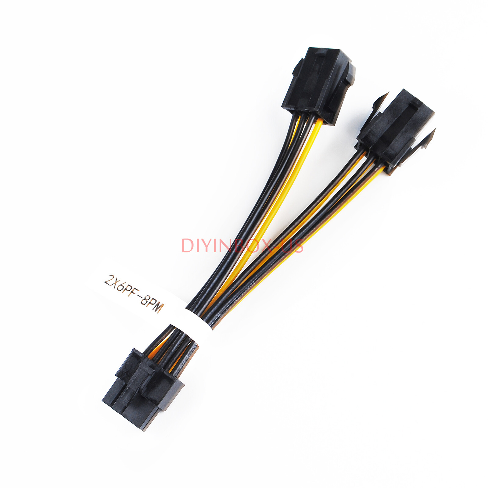 Dual 6 pin Female to 8 Pin Male PCIE GPU Graphics Vedio Cards Power Cable US