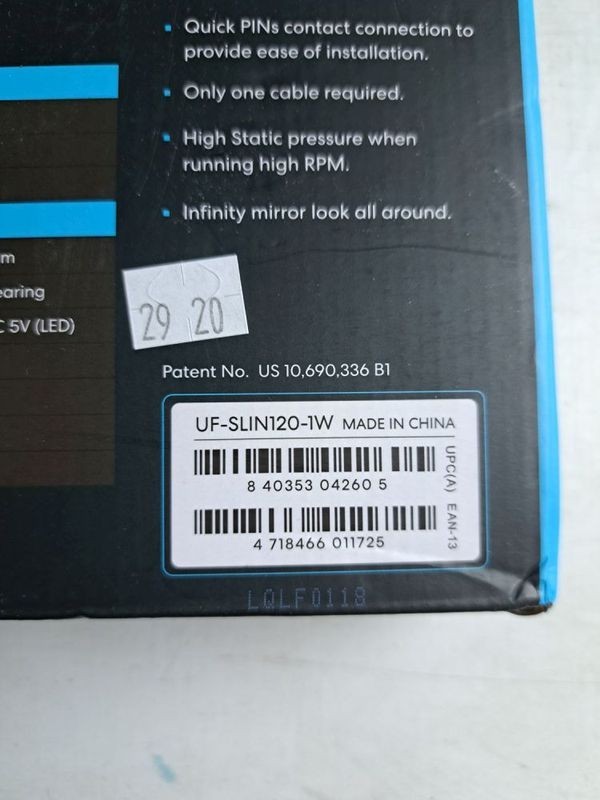 Lian-Li UF-SLIN120-1W 120 Mm UNI FAN SL Infinity Fluid Dynamic Bearing Case Fan