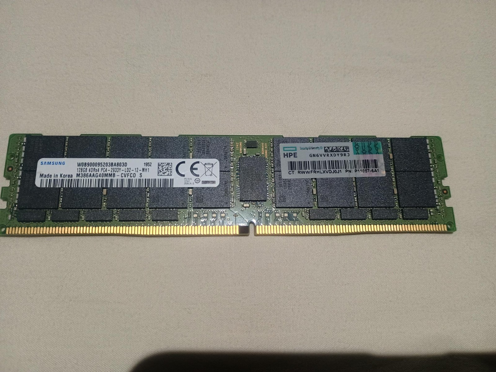 Samsung 128GB DDR4 4Rx4 PC4-23400L ECC LRDIMM HP P11057-6A1