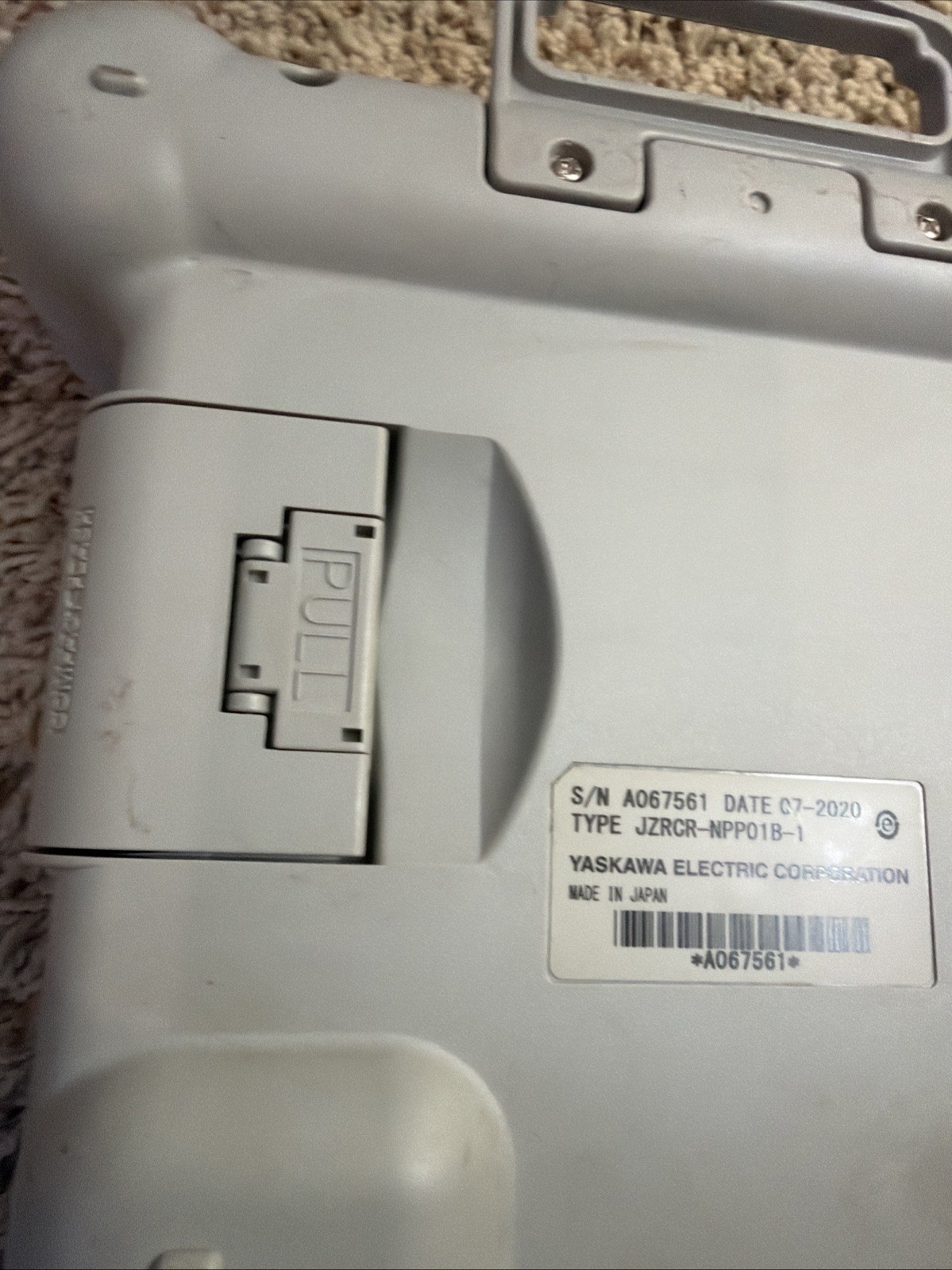 Type JZRCR-NPPO1B-1 S/N A067561 Date 07-2020