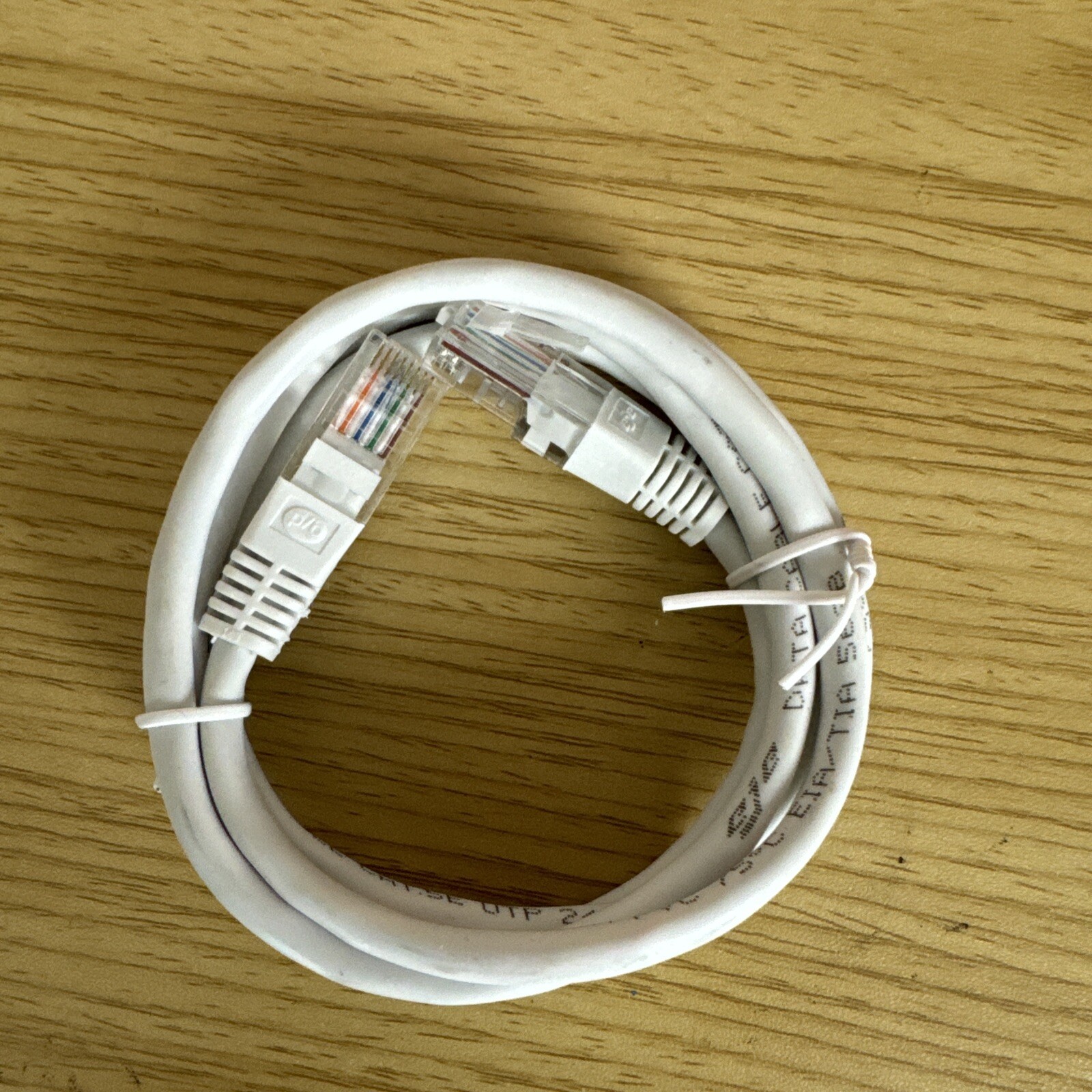 3′ FT CAT5e PATCH CORD ETHERNET NETWORK CABLE White