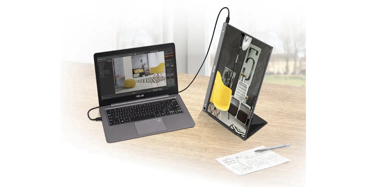 ASUS ZenScreen MB16ACE 15.6″ Full HD IPS LED Portable Monitor – Dark Gray