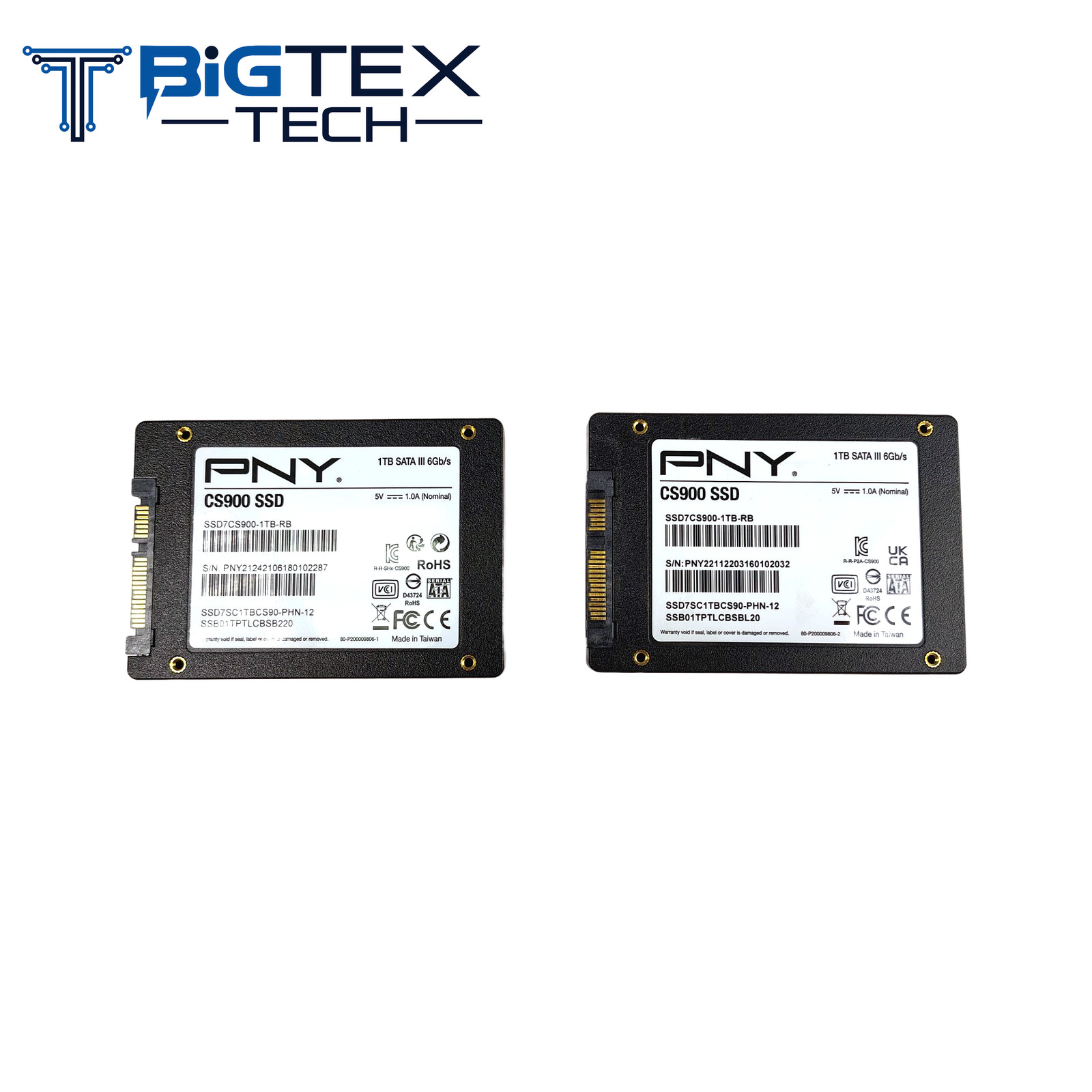 Lot of 2 (2x1TB) PNY CS900 1TB SSD 2.5″ SATA III Internal Solid State Drive