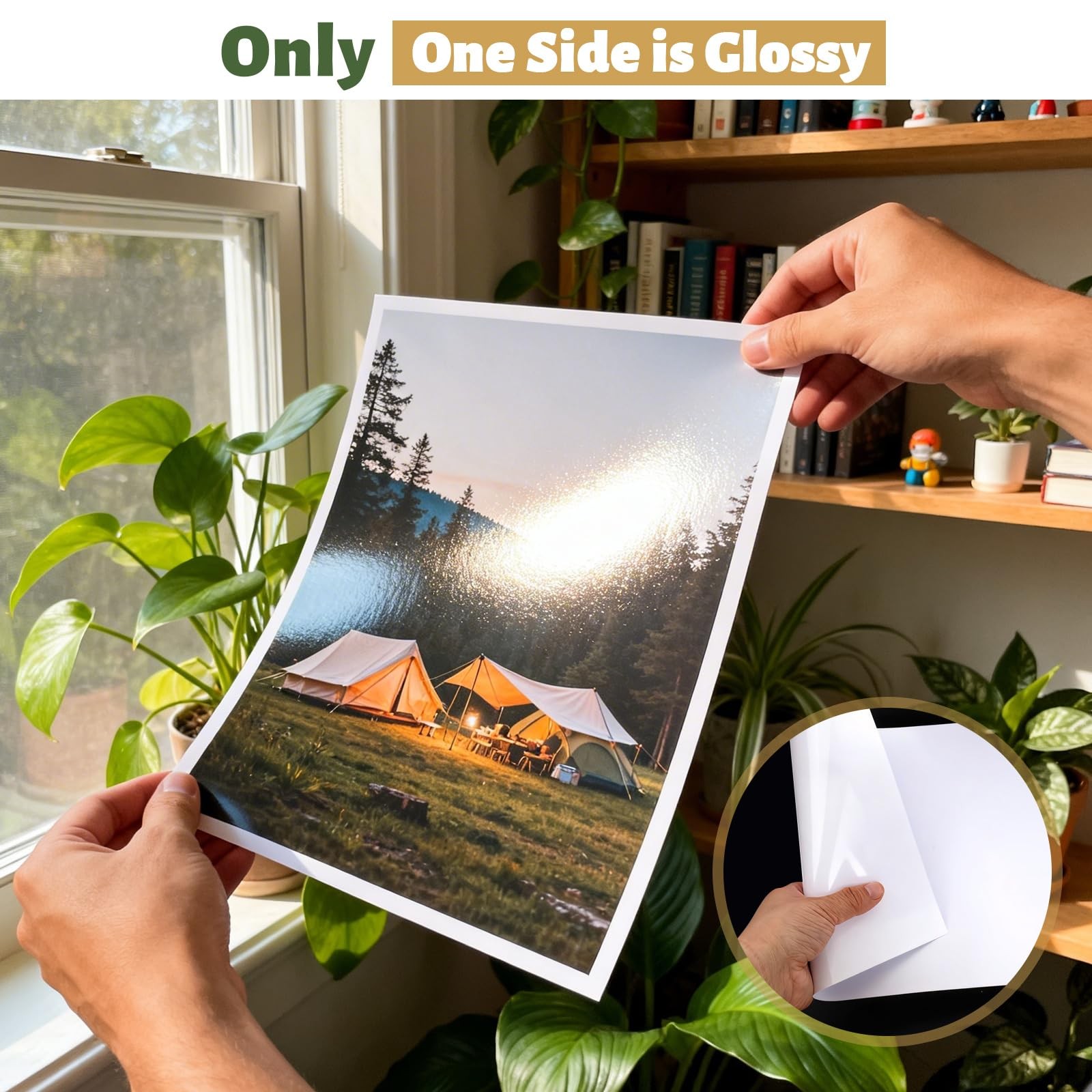 Glossy Photo Paper 8.5×11 Inch 200GSM/54LB Inkjet White Picture Print 200 PCS