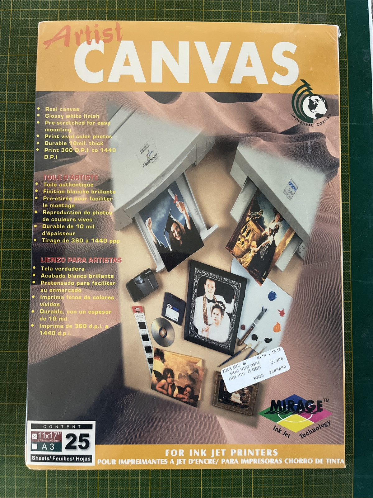 Mirage Artist Canvas 10 mil. 25 Sheets Textured Glossy Finish 11×17 NIB