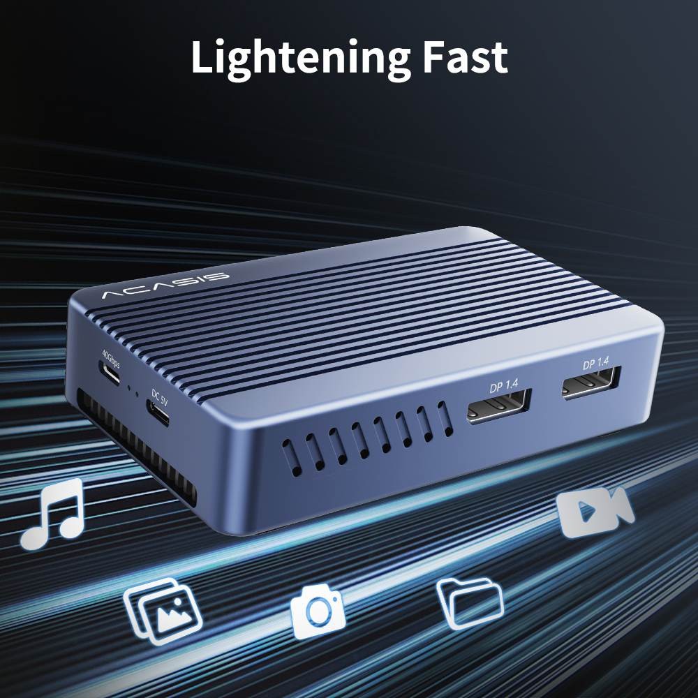 Acasis 40Gbps M.2 NVMe SSD Enclosure & 6-in-1 Dock Support 4K@60Hz HDMI & TB 4/3