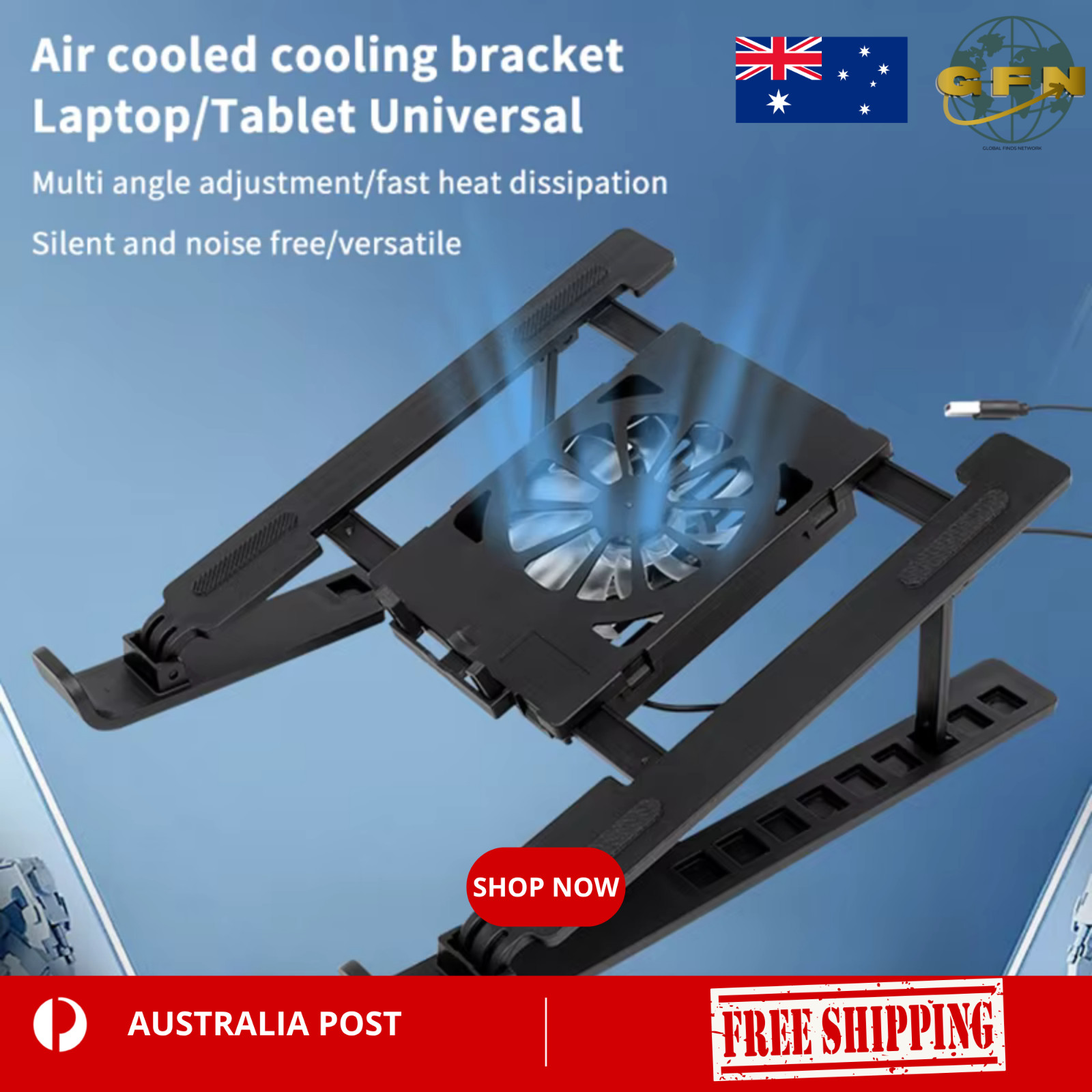 Laptop Cooling Pad Stand Foldable Notebook Cooler Holder 1 Fan Adjustable