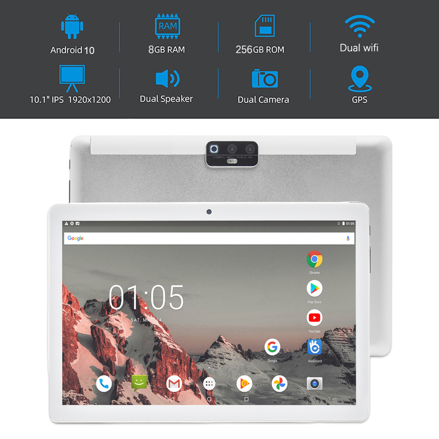 4G 10 Inch HD Tablet Computer PC Android 10 Deca Core IPS 8GB RAM 256G ROM