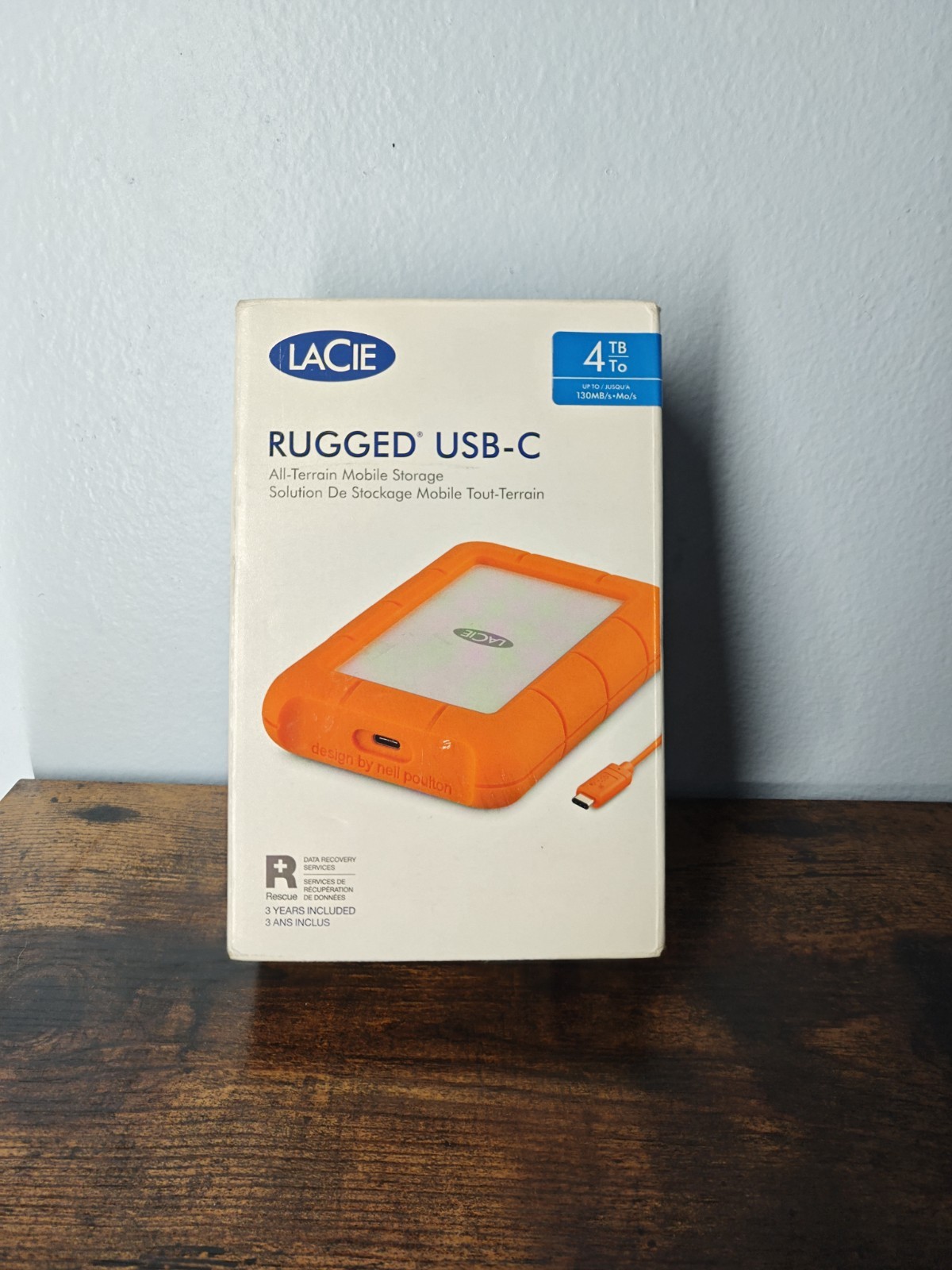 LaCie Rugged USB-C 4TB Portable Hard Drive