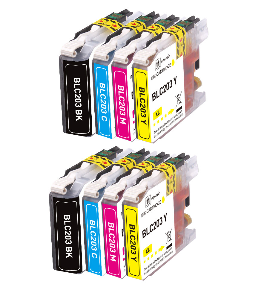 8 PK Quality Ink Set w/ Chip fits Brother LC201 LC203 MFC J680DW J460DW J5320DW
