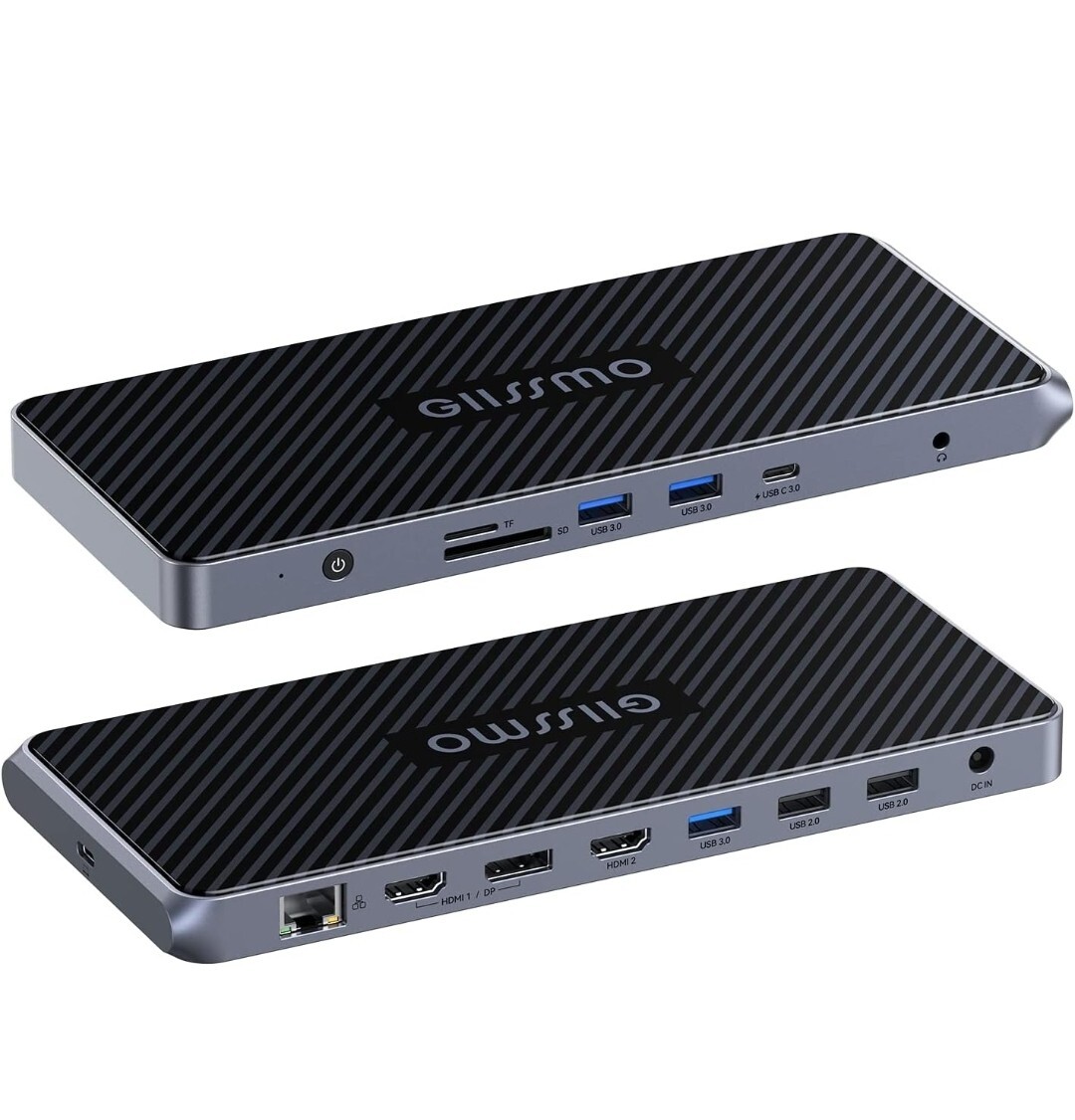 USB C Docking Station Dual Monitor, GIISSMO 13-in-1 USB-C Laptop Docking Station