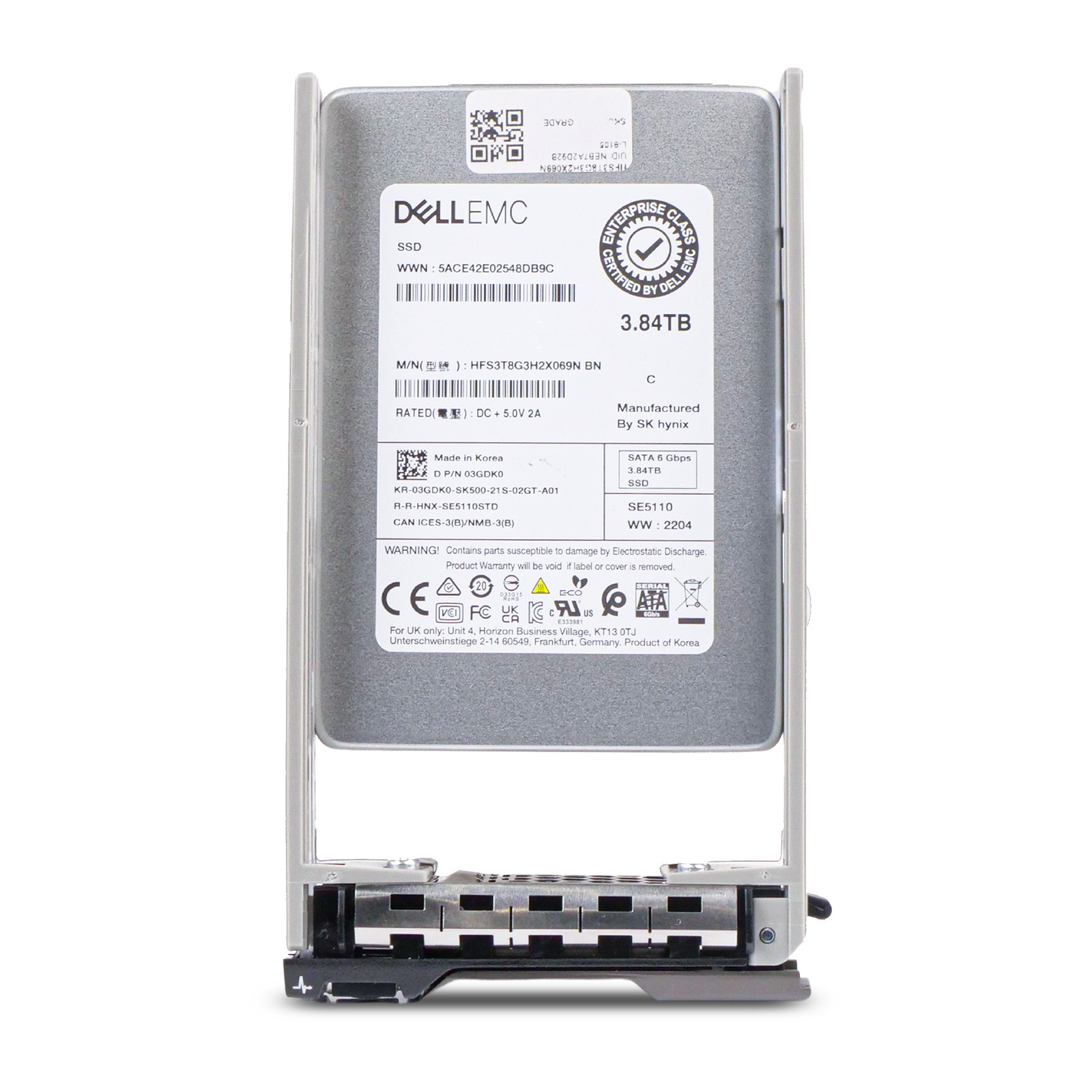 Dell 3.84TB SATA 6Gb/s 3D TLC 1 DWPD 2.5″ Read Intensive SSD 0FYP5F G13
