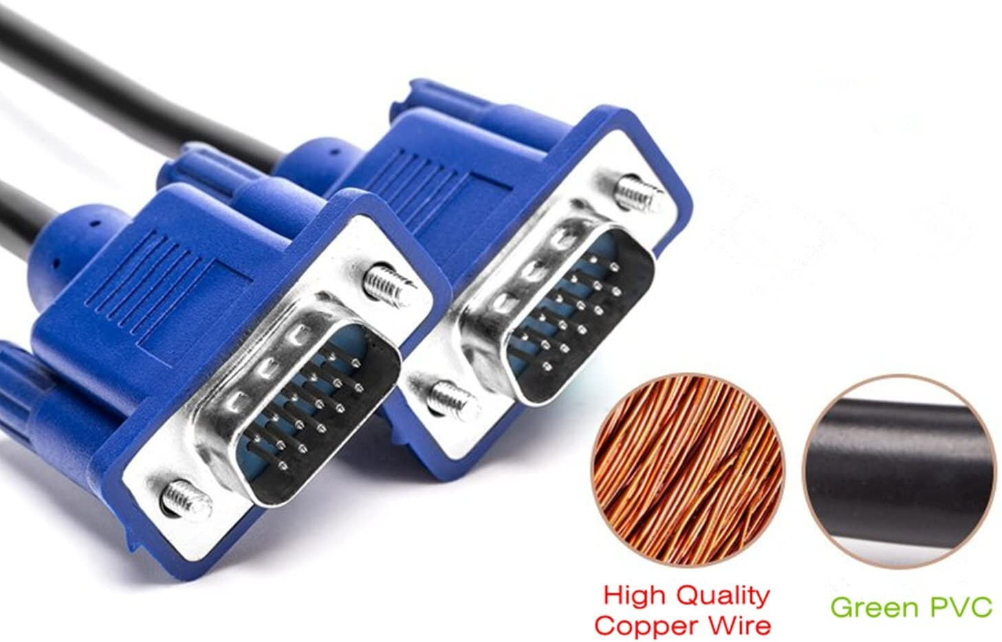 5FT 5 FT 15 PIN SVGA HP VGA Monitor M M Male 2 Male Cable BLUE CORD FOR PC TV US