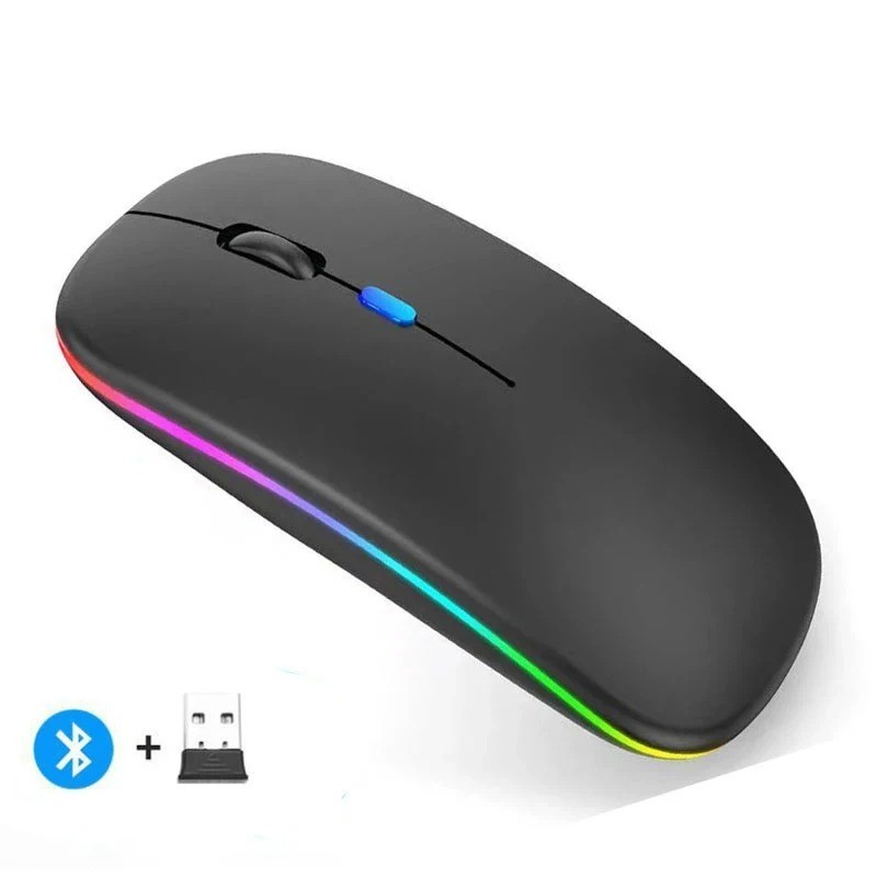 Rechargeable Wireless Mouse Bluetooth 2.4G Dual Mode USB Receiver PC Laptop