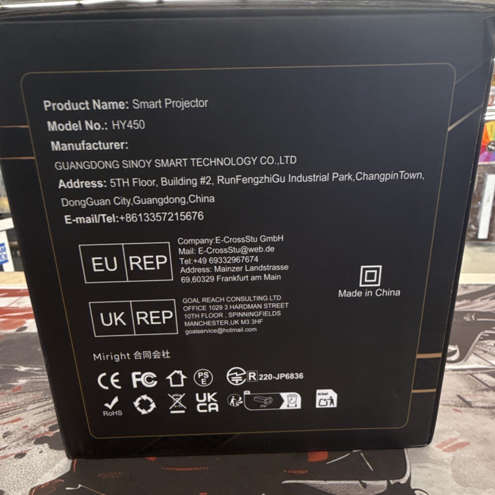 Alwtniet HY450 LED Ultra Short Throw Smart Projector 8K HDMI USB Desktop
