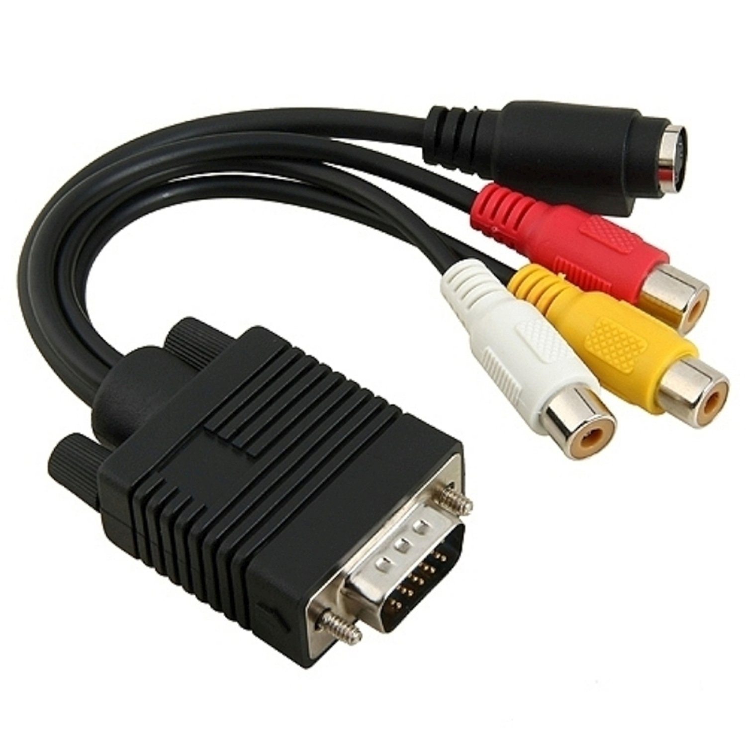 2 X VGA to S-Video 3 RCA Composite AV TV Out Adapter Converter Cable PC Laptop