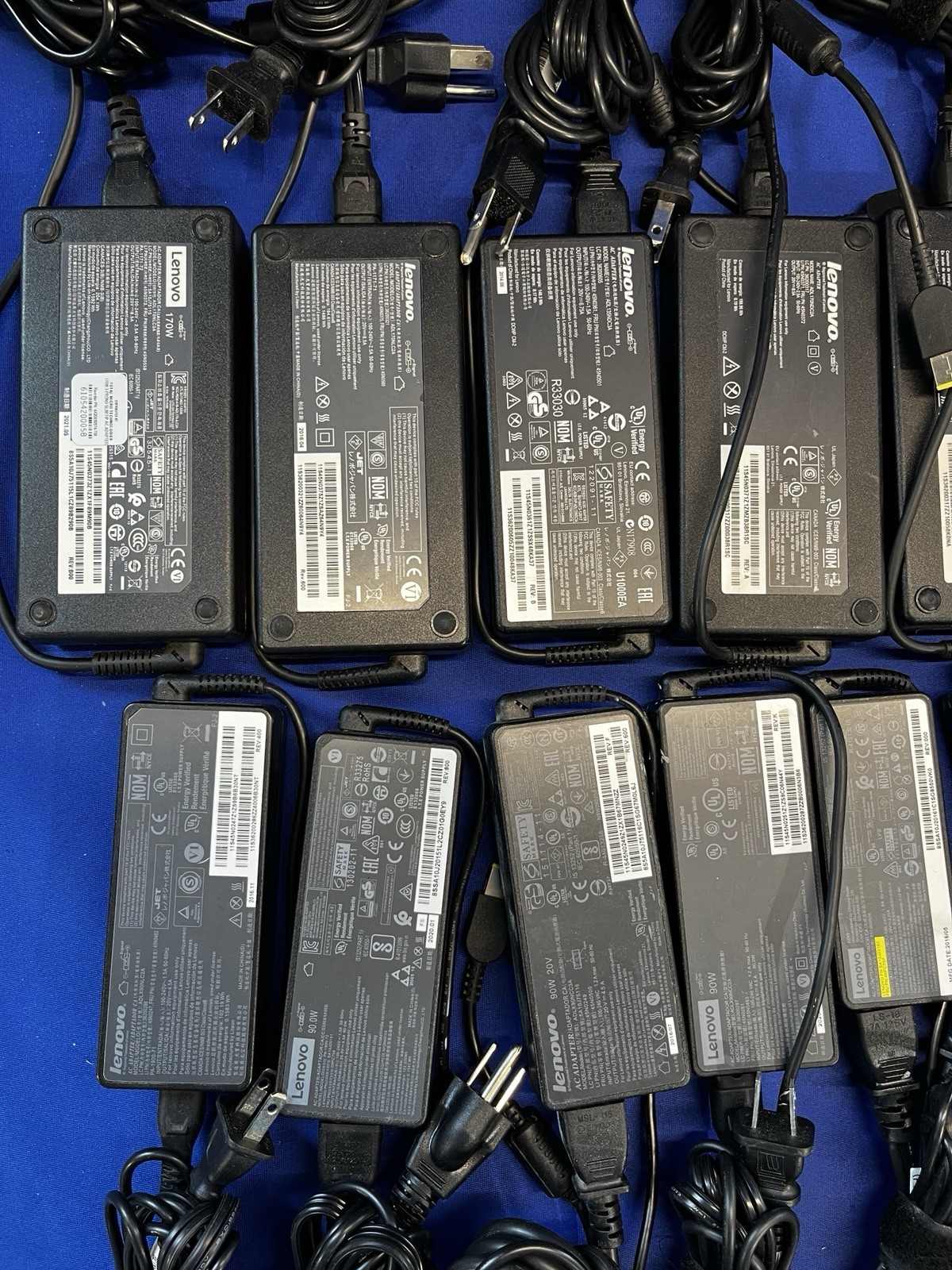 Lenovo 65W 90W 135W + ThinkPad Laptop Adapter Charger Yellow Square Tip – Lot 37
