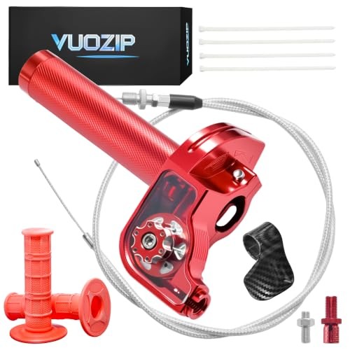 7/8″ 22mm CNC Quick Twist Throttle Kit – Universal Aluminum Assembly Type A Red