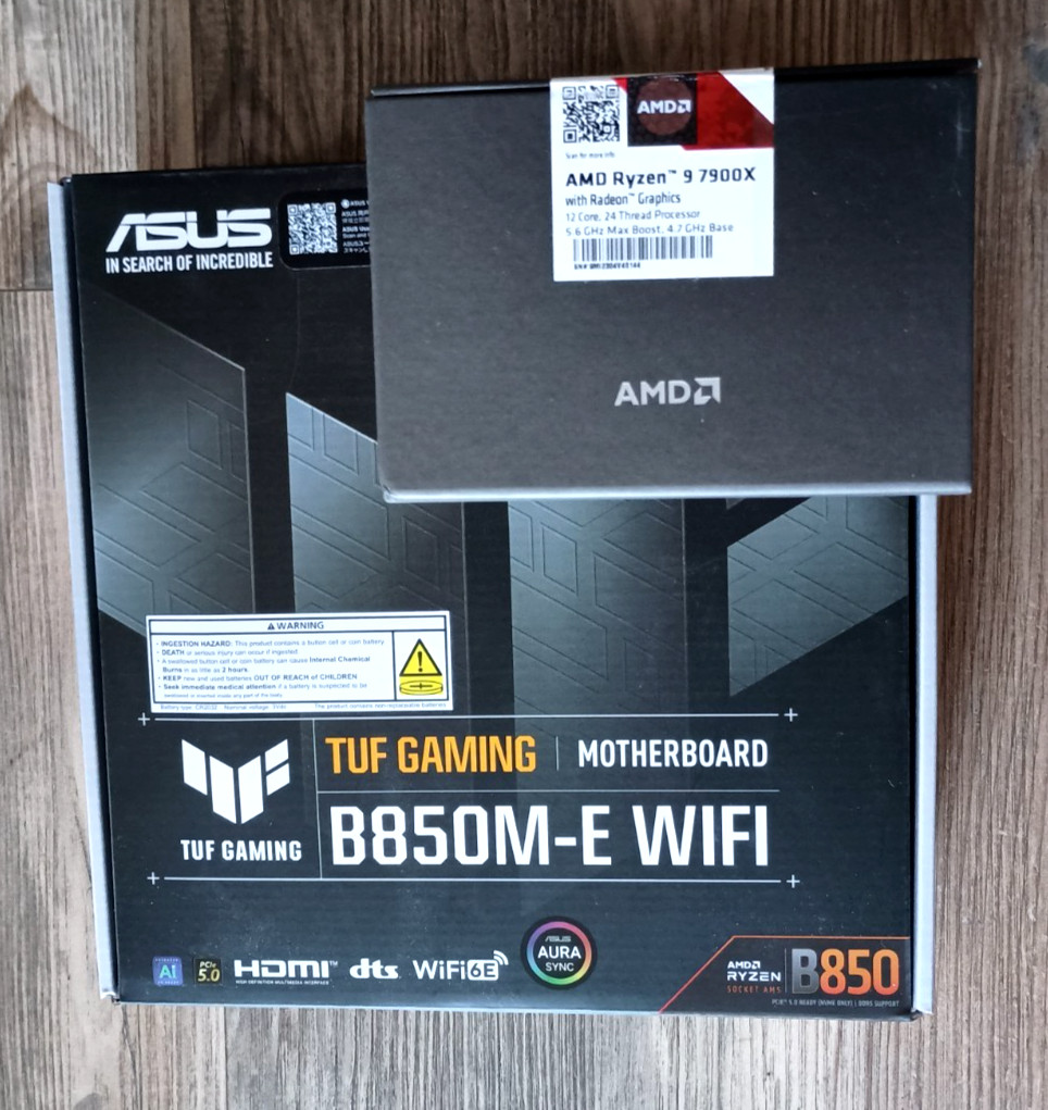 ⚡ AMD Ryzen 9 7900X 12-Core AM5 CPU ⚡ ASUS B850M-E Tuf WiFi mATX Motherboard
