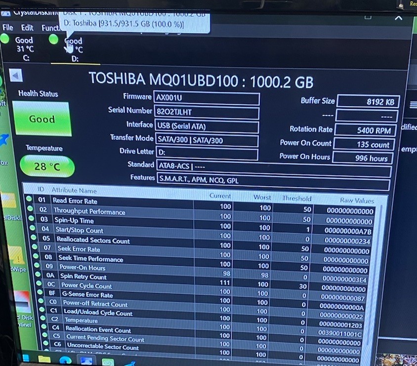 Toshiba Canvio V63600-C 1TB Black USB 3.0 External Drive